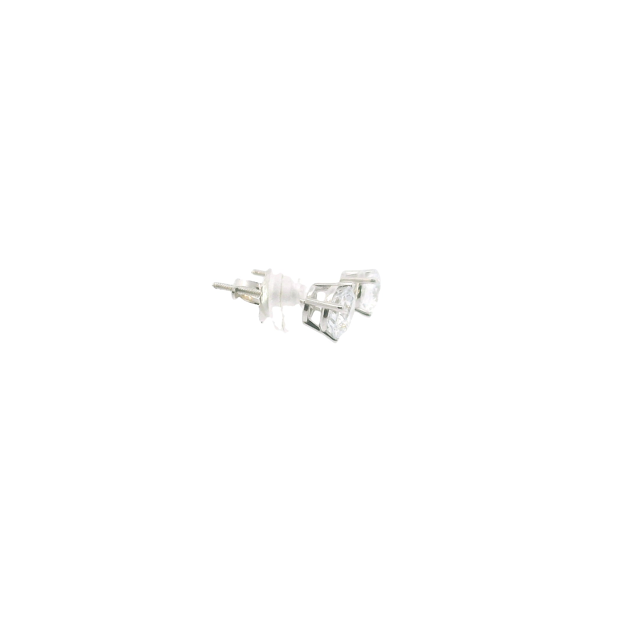14K White Gold Lab-Grown Diamond Earrings – 1.00ct TW, Round E/F VS1