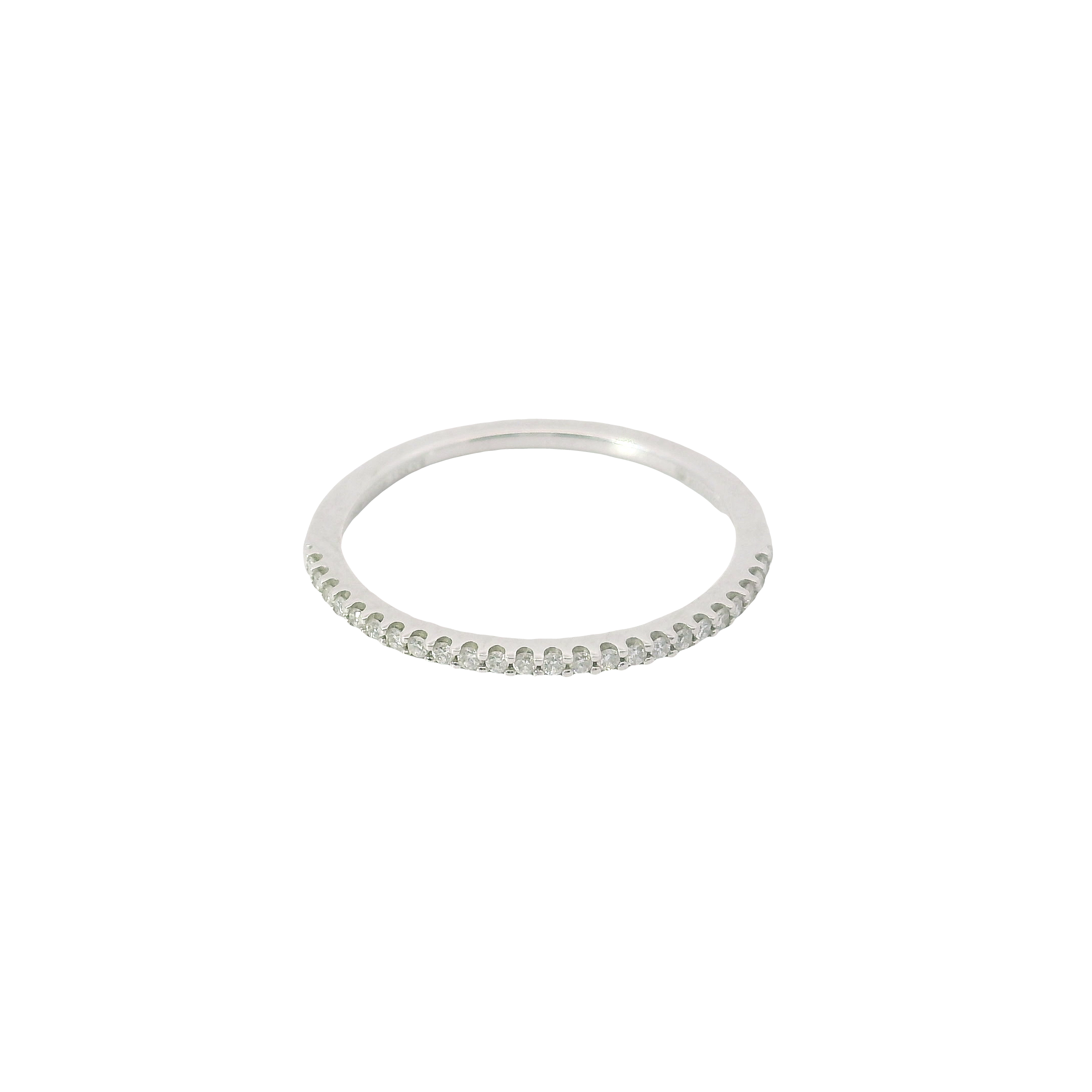 Whisper of Light: 0.10ct Diamond Wedding Band in 18K White Gold