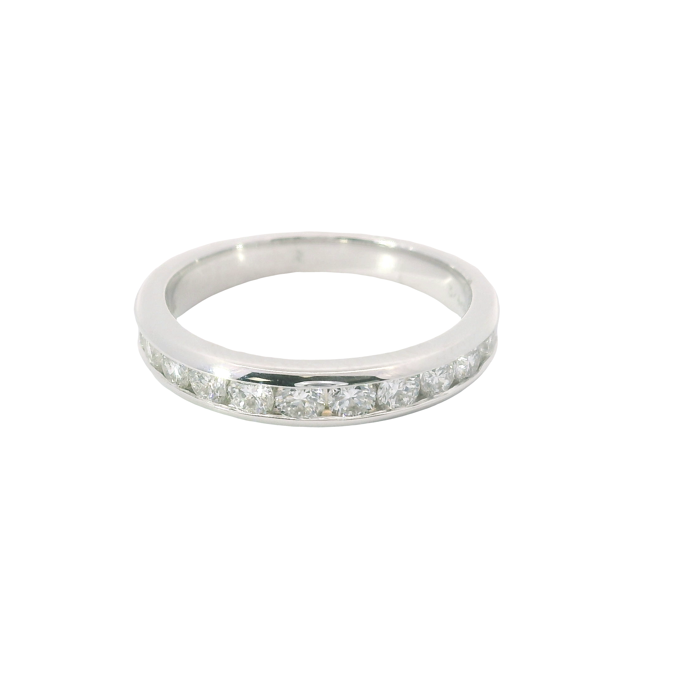 Enduring Elegance: 0.75ct Channel-Set Diamond Wedding Band in 14K White Gold