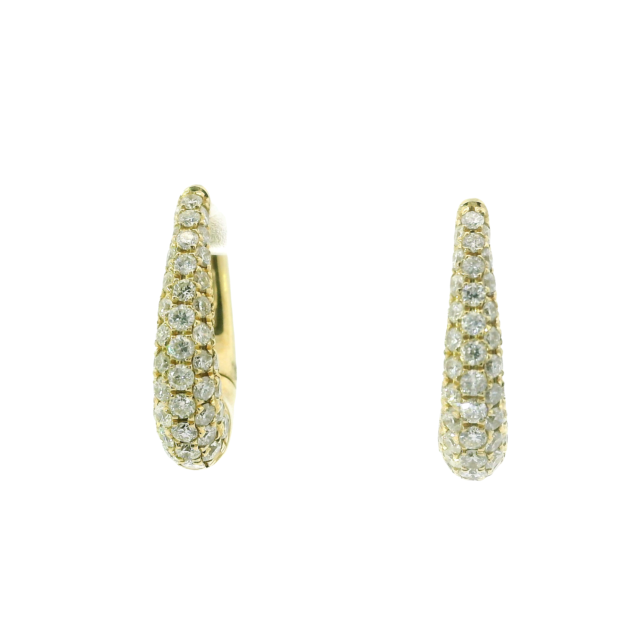 Golden Radiance: 1.25ct Diamond Earrings in 14K Yellow Gold