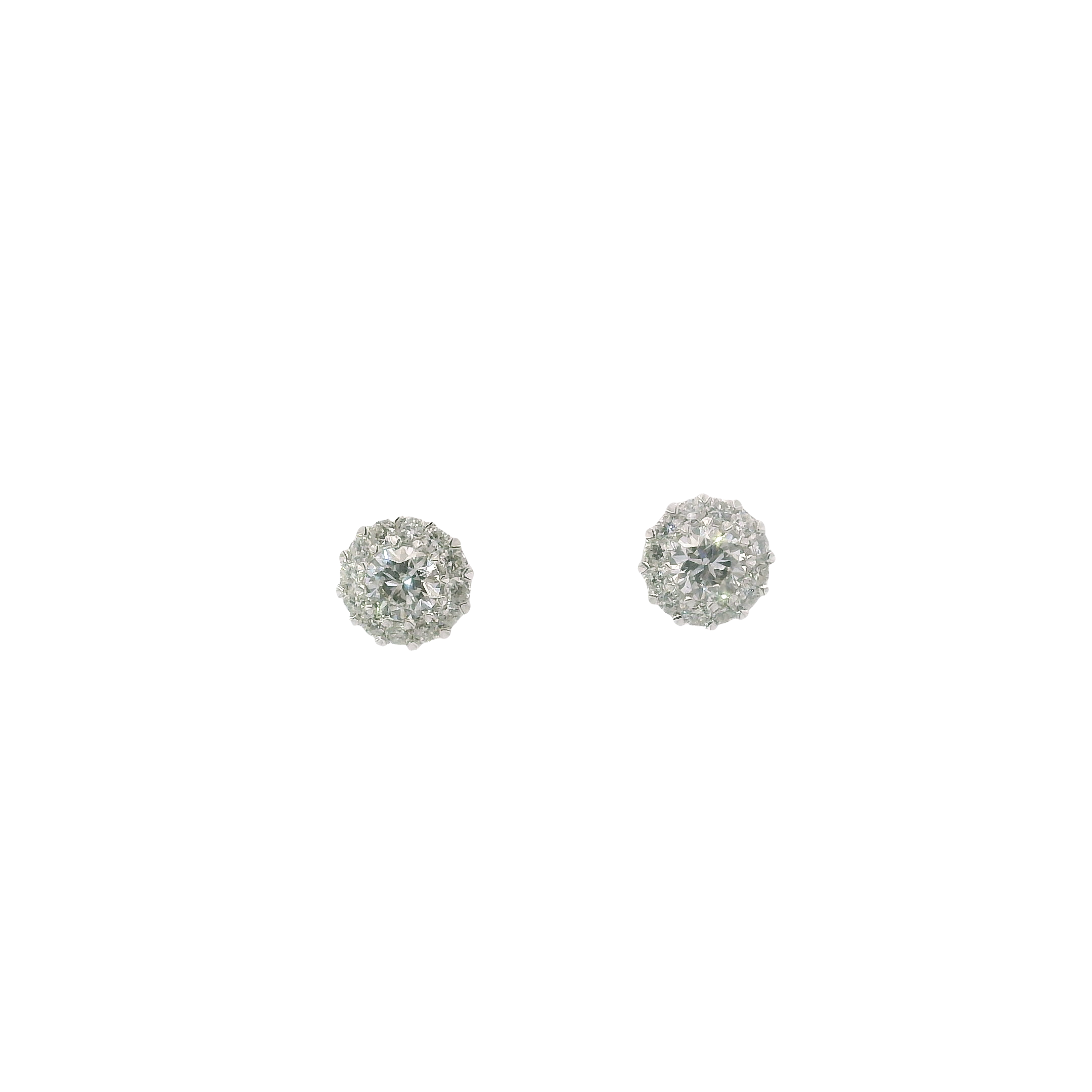 Delicate Sparkle: 14kt White Gold Lab-Grown Diamond Cluster Earrings