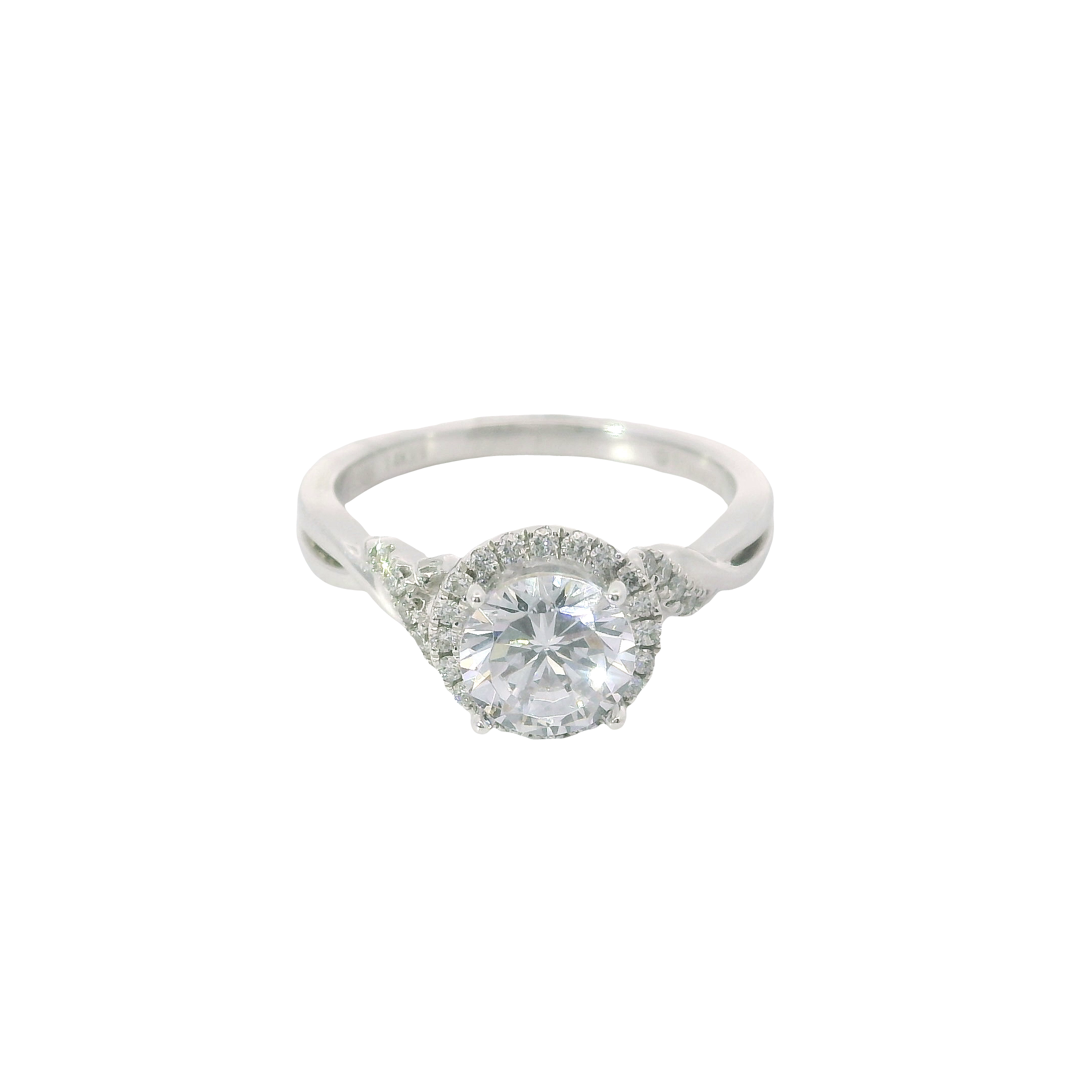 Delicate 14K White Gold Semi-Mount Ring with Rose-Cut Diamonds