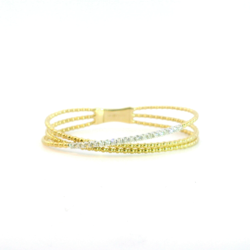 Lady's Yellow /White 14 Karat Bracelet With 20 = 0.65Twt Round H/I Si1 Diamonds