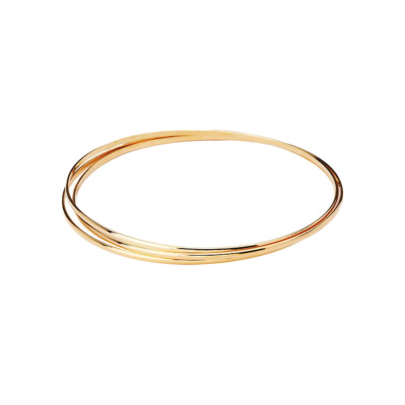 Elegant Trio: Set of 3 Italian Sterling Silver Gold-Plated Bangles