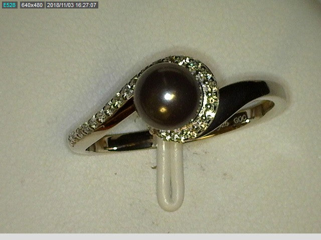 sterling silver grey pearl and