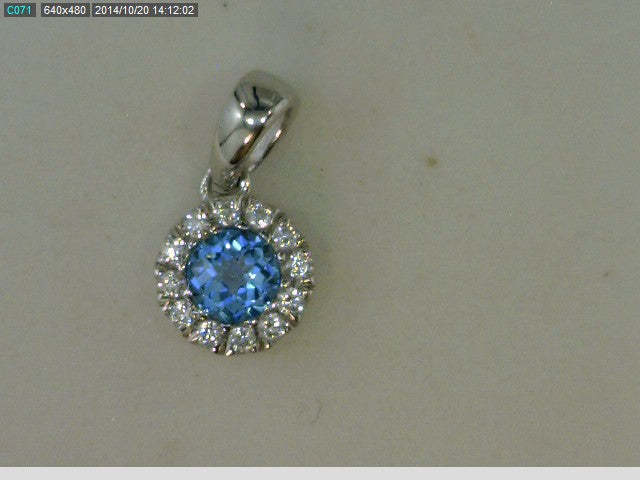 STERLING SILVER BL TOPAZ 12 CZ
