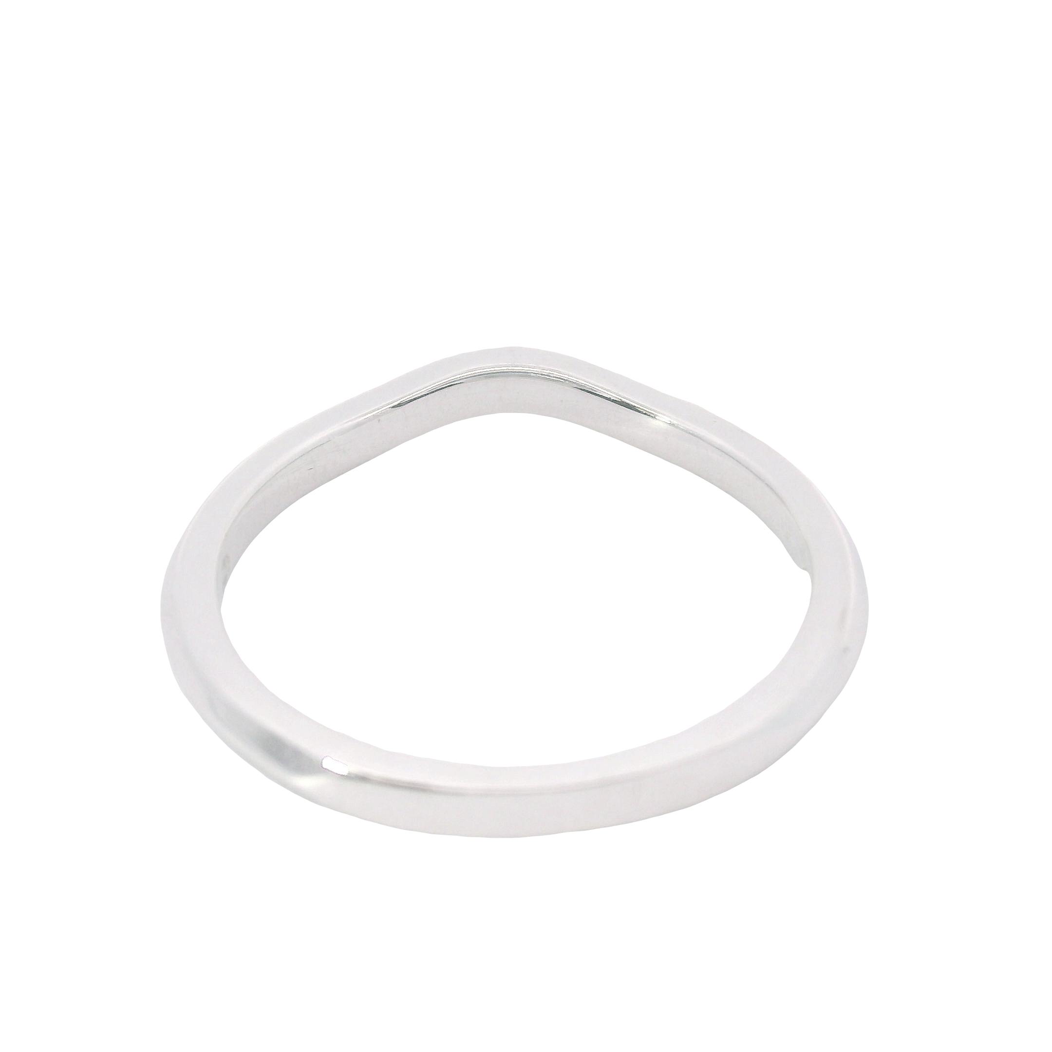 Graceful Curve: Contour Engagement Ring in 14K White Gold – Size 6.5