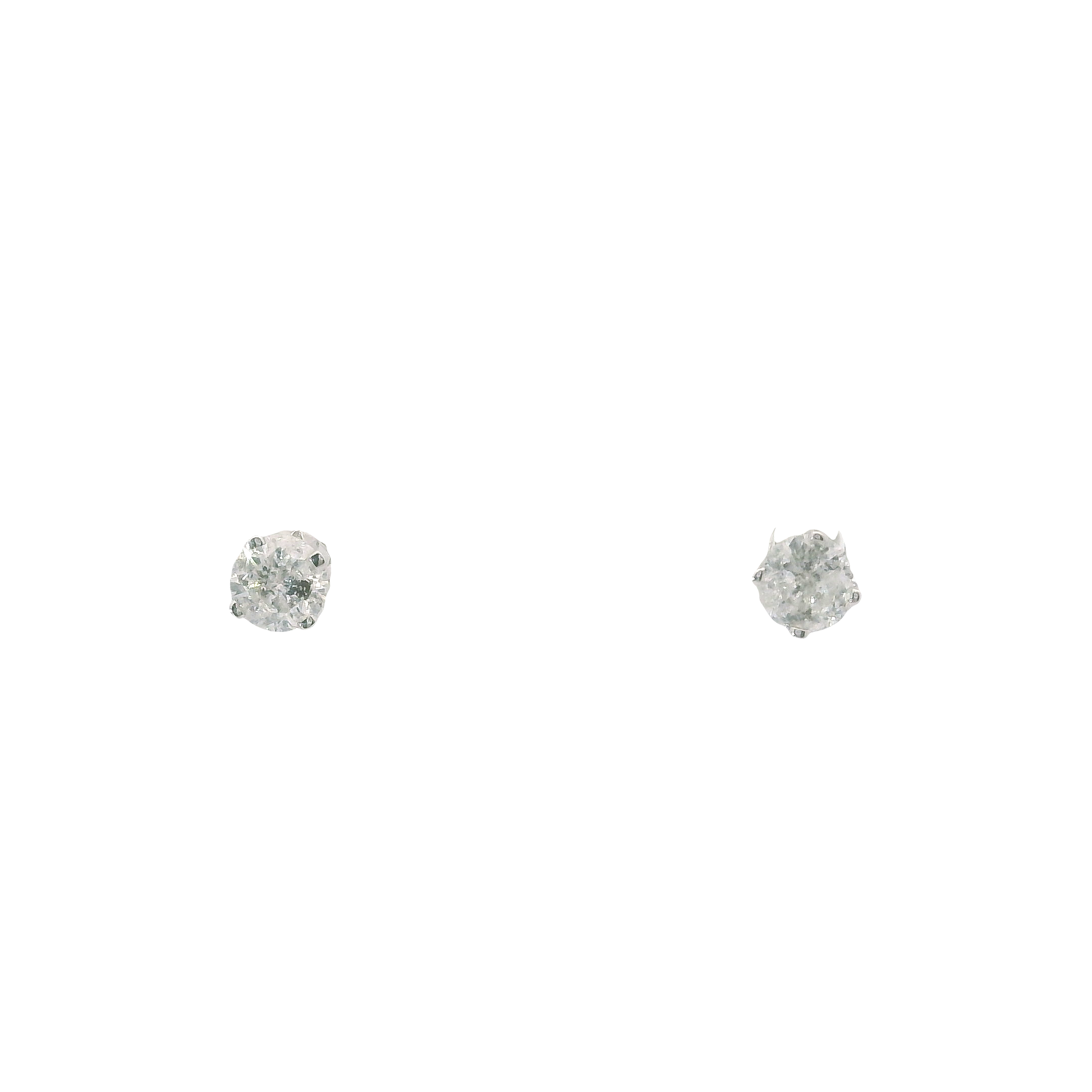 14K White Gold 1/4 Carat Diamond Stud Earrings – I/J Color, I1 Clarity