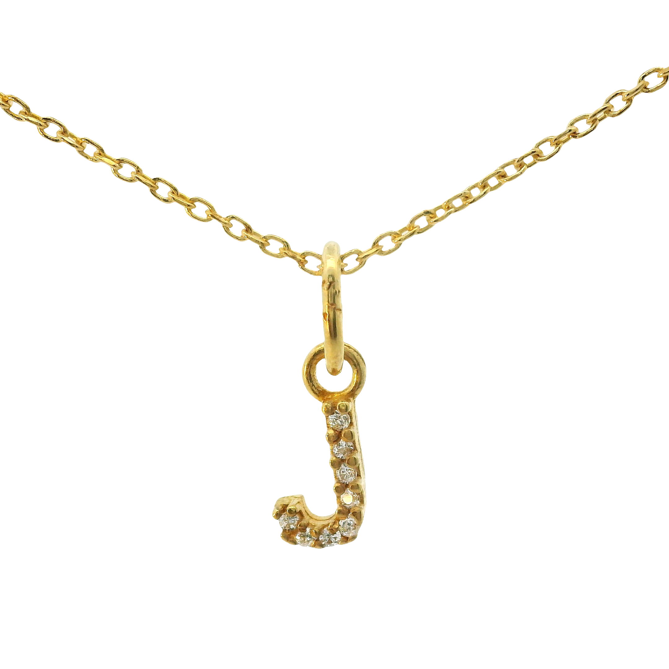 Classic Charm: Gold-Plated Sterling Silver 'J' Initial Necklace