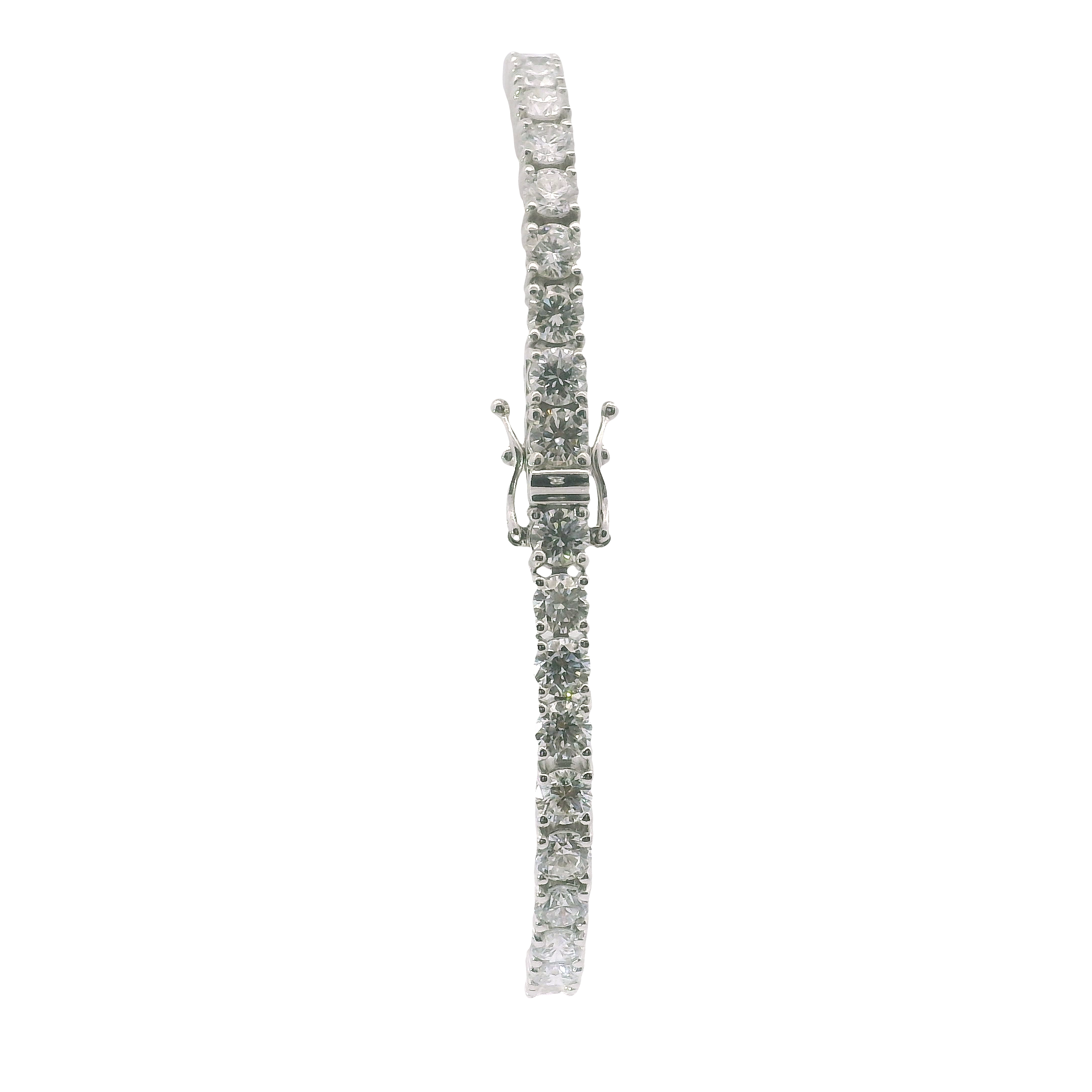 Pure Brilliance: 7" 14kt White Gold Lab-Grown Diamond Tennis Bracelet