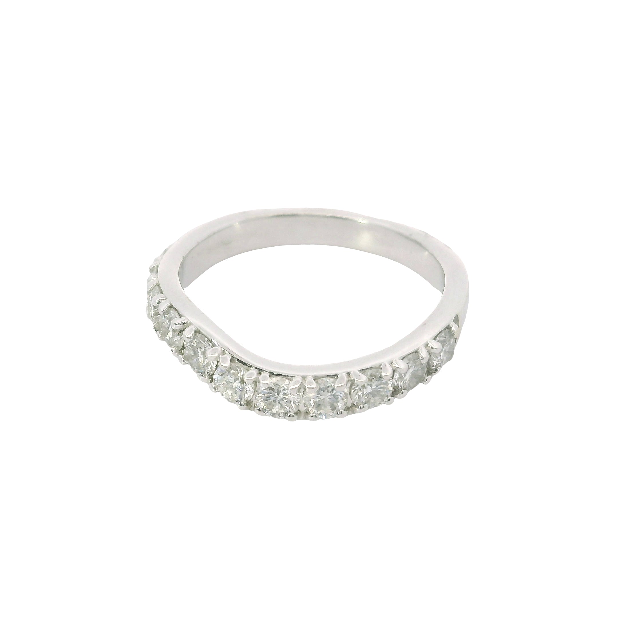 Radiant Harmony: 14K White Gold Diamond Band with 0.91ctw – GH Si1