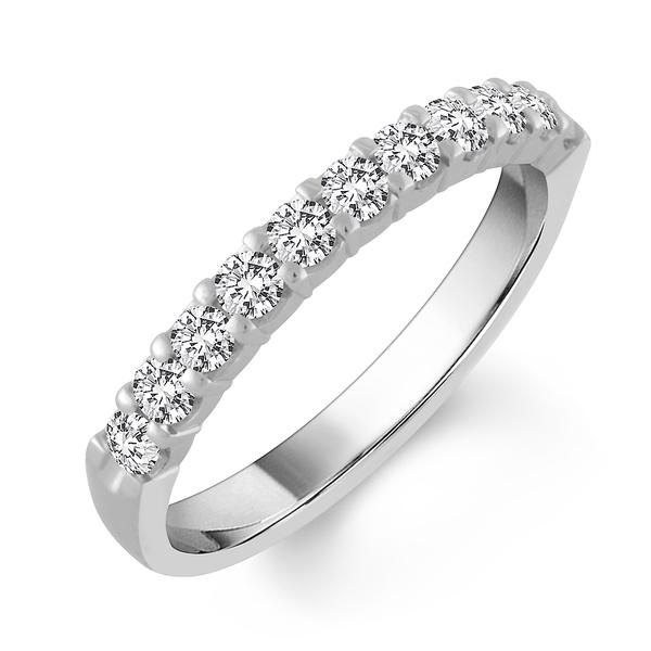 Lady's White 14 Karat Prong Se