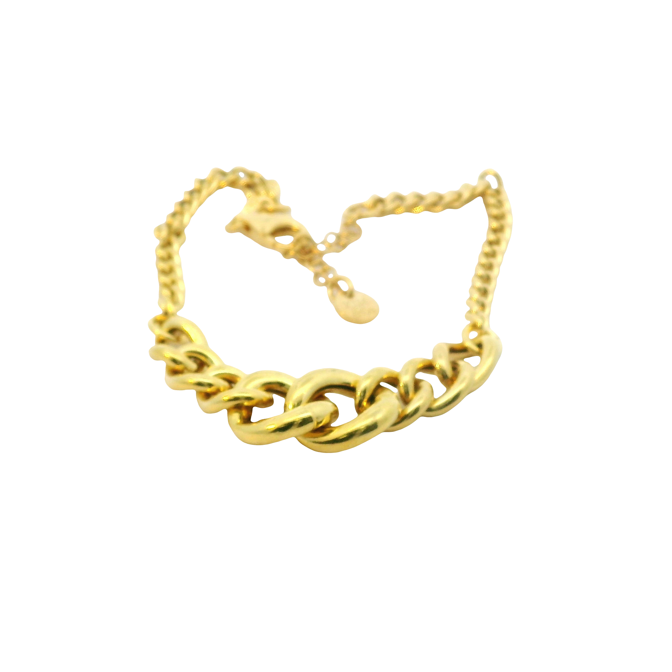 Radiant Simplicity: Yellow Sterling Silver Bracelet (7-inch)