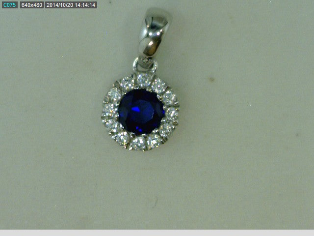 STERLING SILVER SAPPHIRE 12CZ