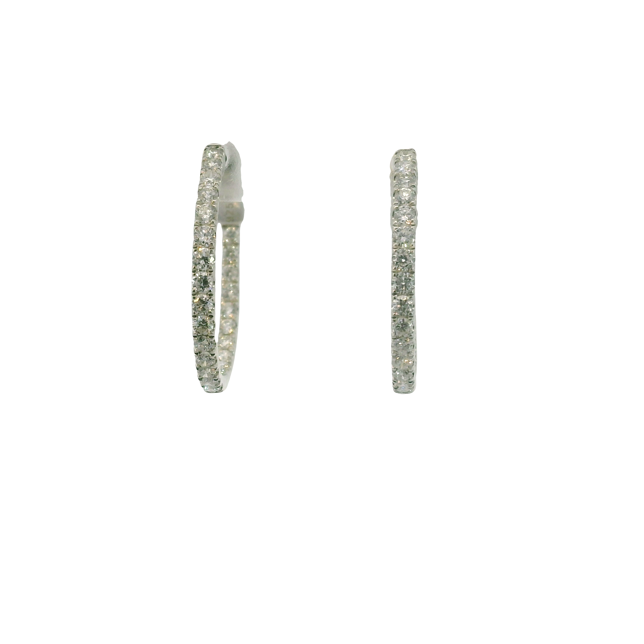 Lady's Sterling Silver Earrings With 52 = 1.00Tw Round F/G VS lab grown  Diamonds