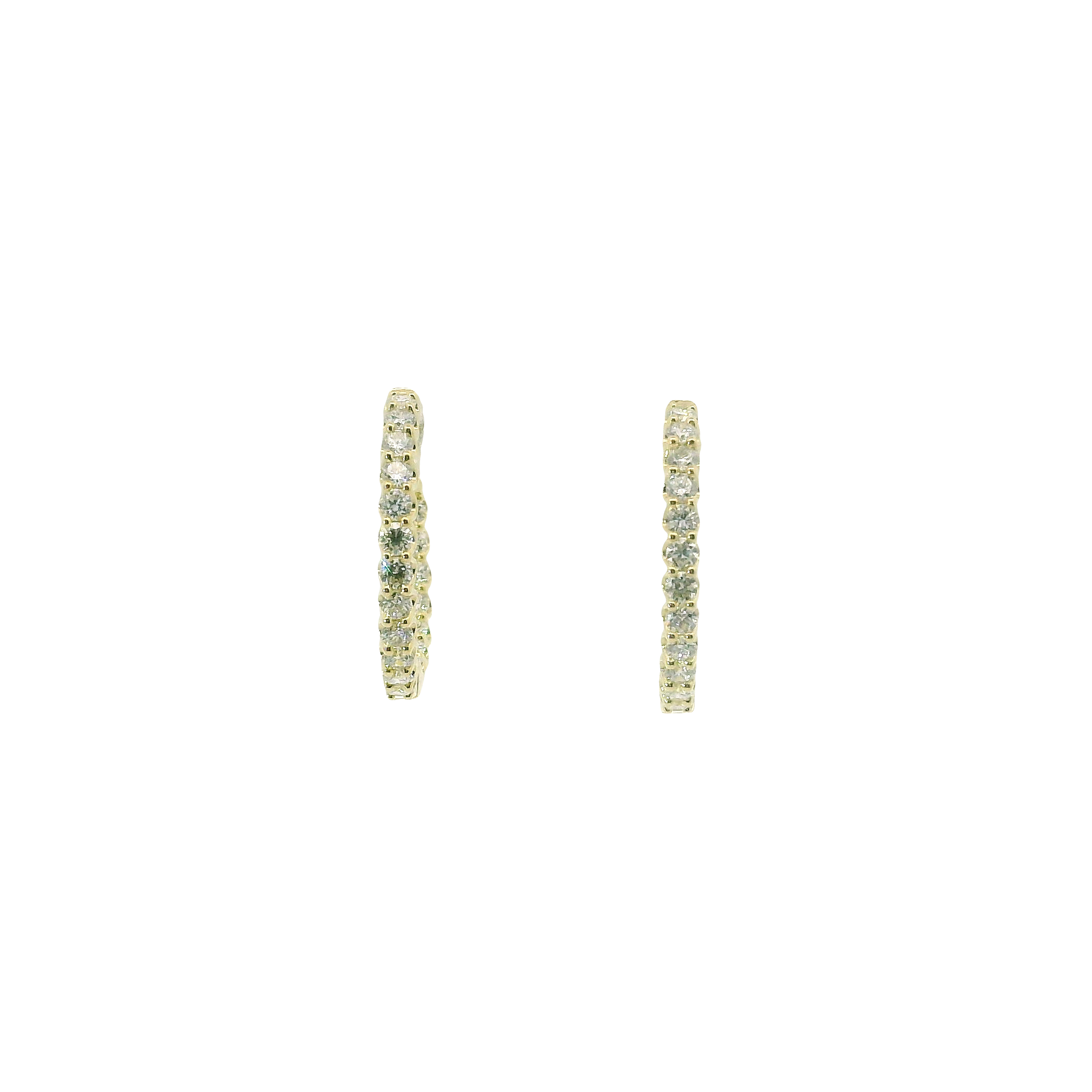 Radiant Brilliance: 14kt Yellow Gold Inside-Out Diamond Hoop Earrings