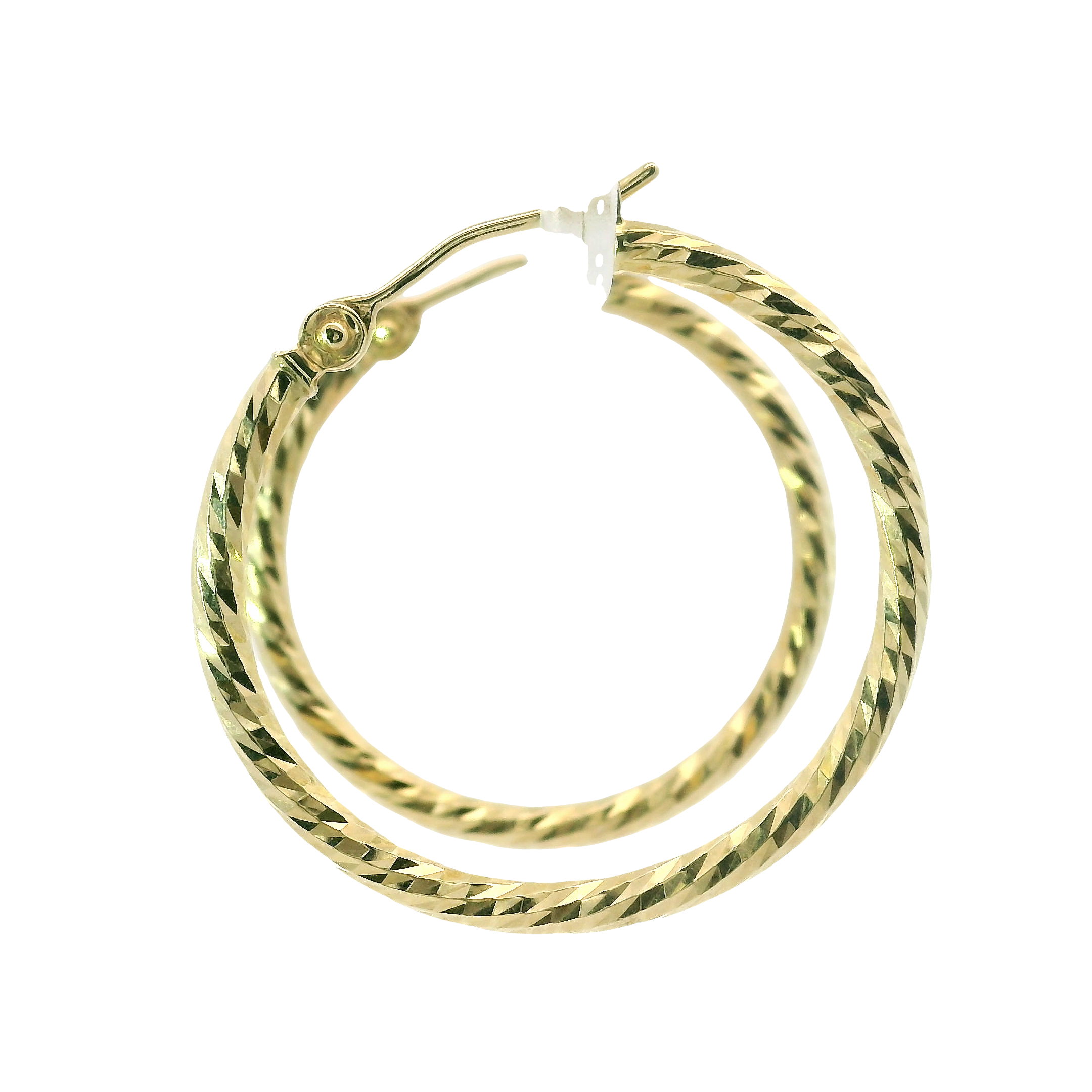 Diamond-Cut Hoop Earrings in 14K Yellow Gold