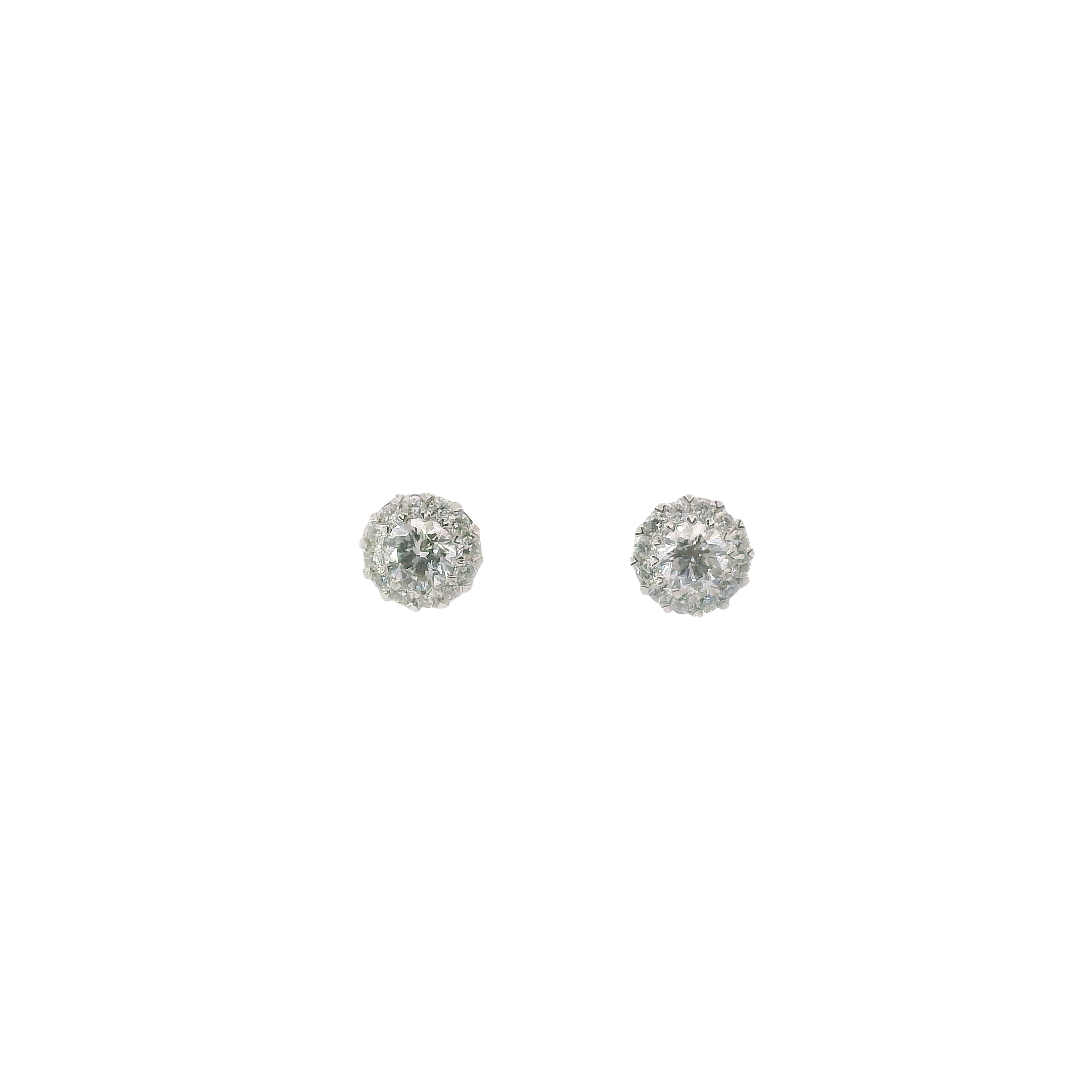 Radiant Clusters: 14kt White Gold Lab-Grown Diamond Earrings