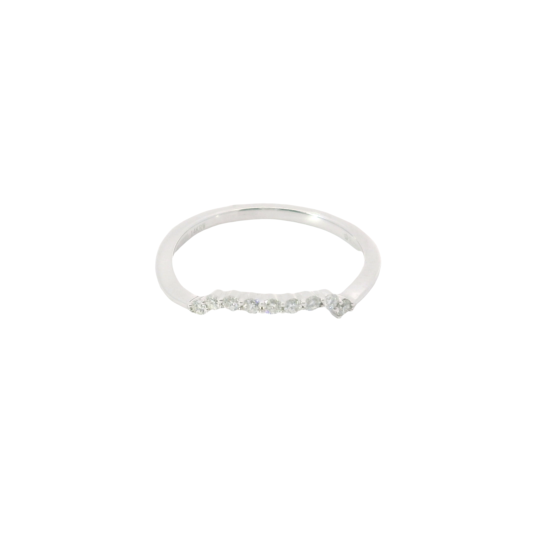Classic Sparkle: 0.14ct Diamond Wedding Band in 14K White Gold – Size 6