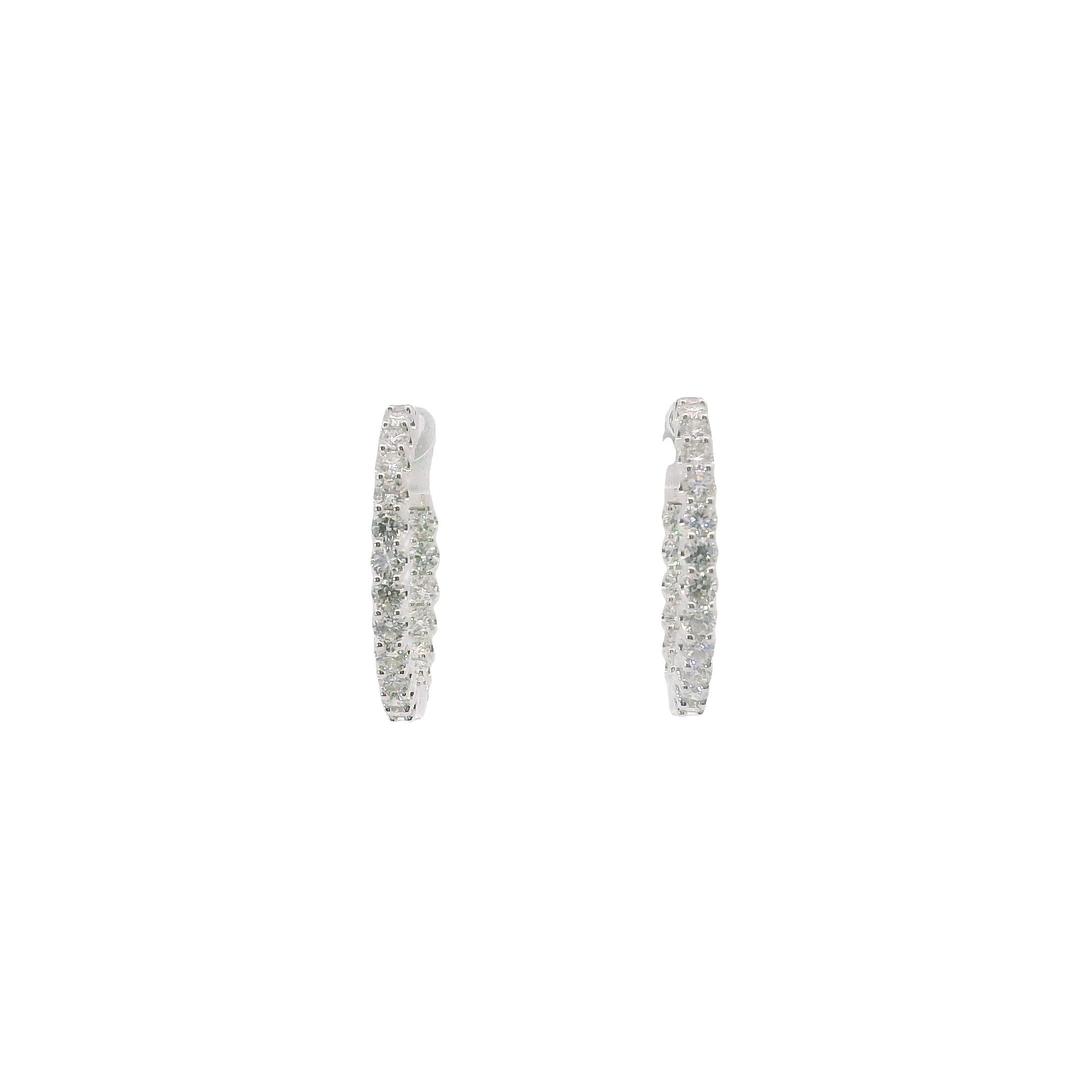 Timeless Elegance: 14kt White Gold Inside-Out Diamond Hoop Earrings