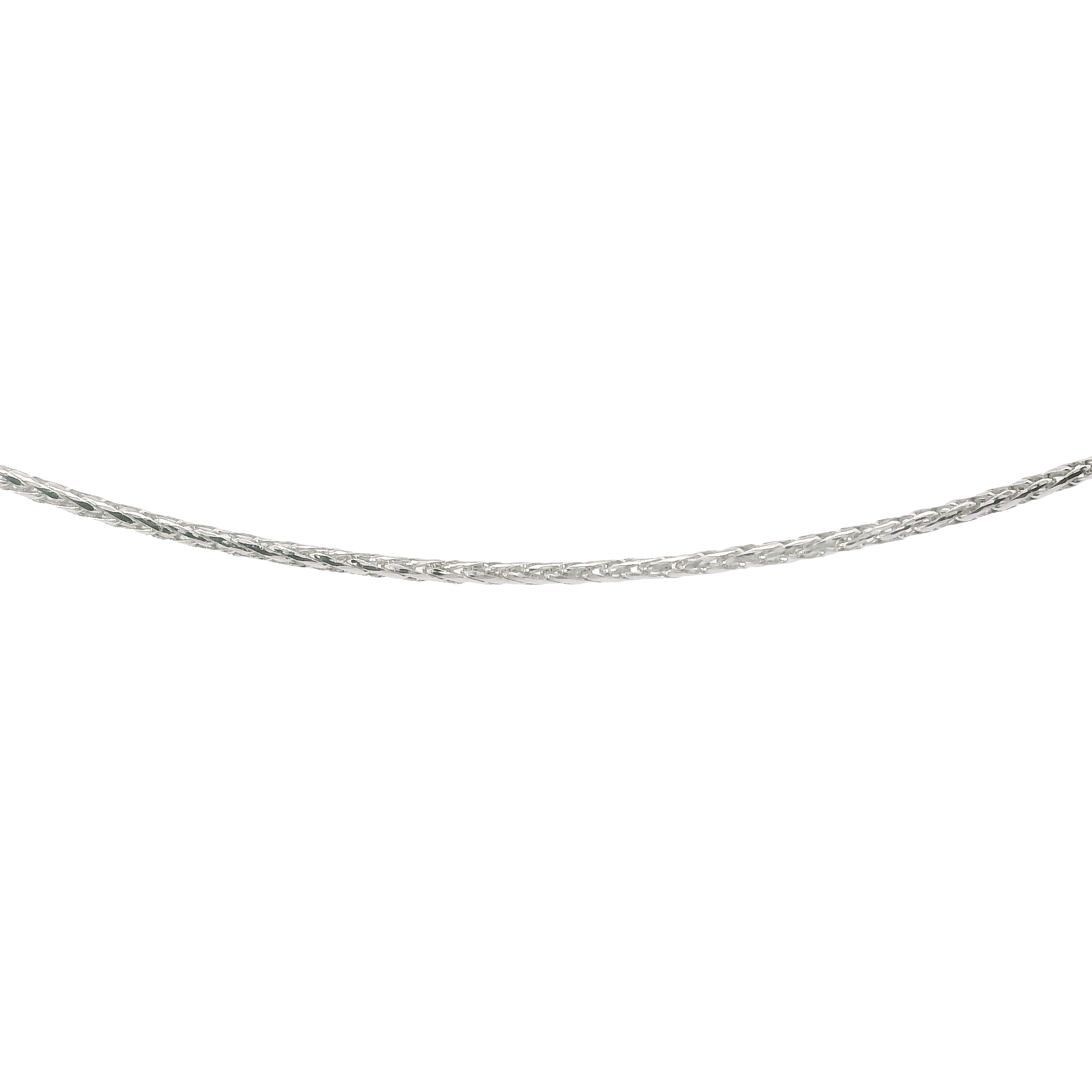 18" 10K White Gold Diamond-Cut Wheat Chain