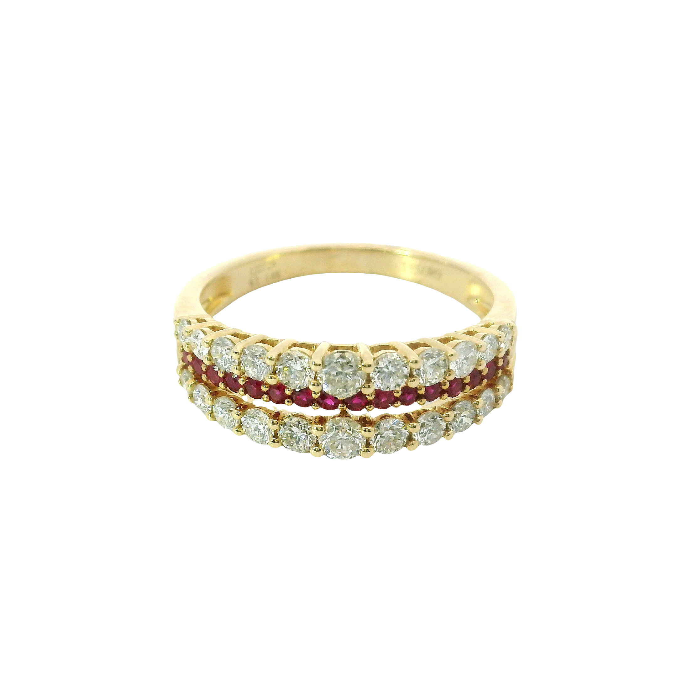 14kt Yellow Gold Ruby and Diamond Statement Ring