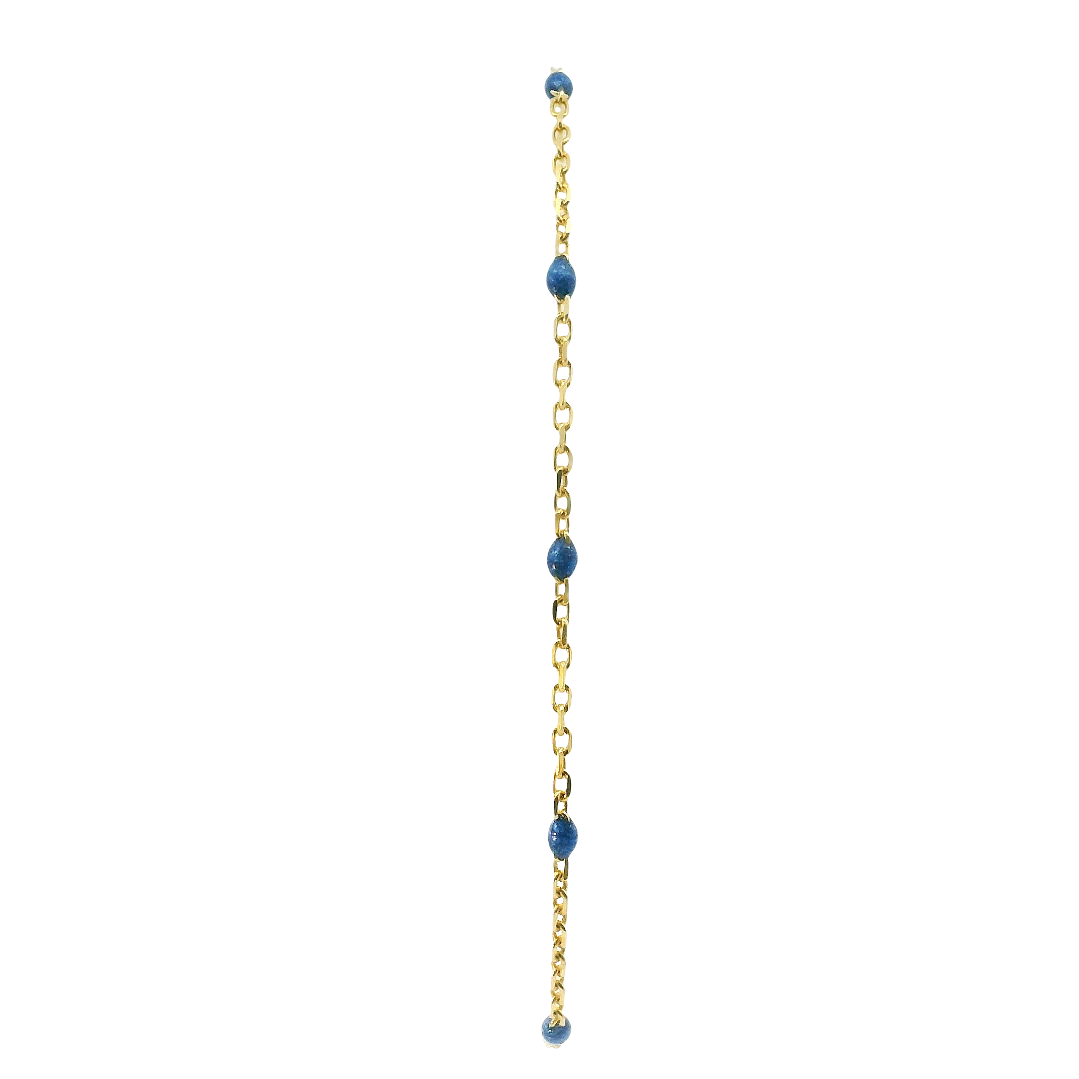 Yellow Sterling Silver Lapis Bracelet – 7" Length