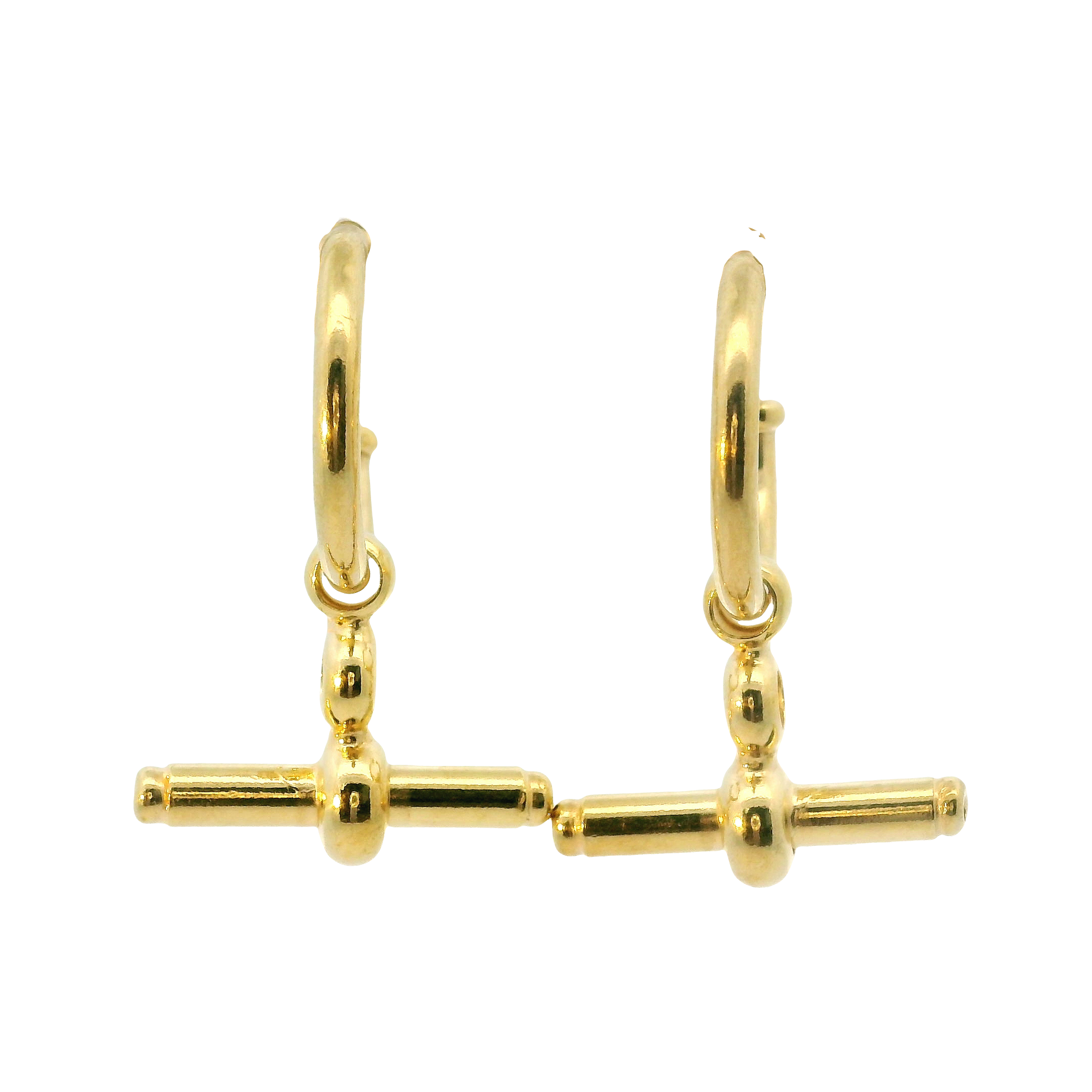Yellow Sterling Silver Toggle Drop Earrings