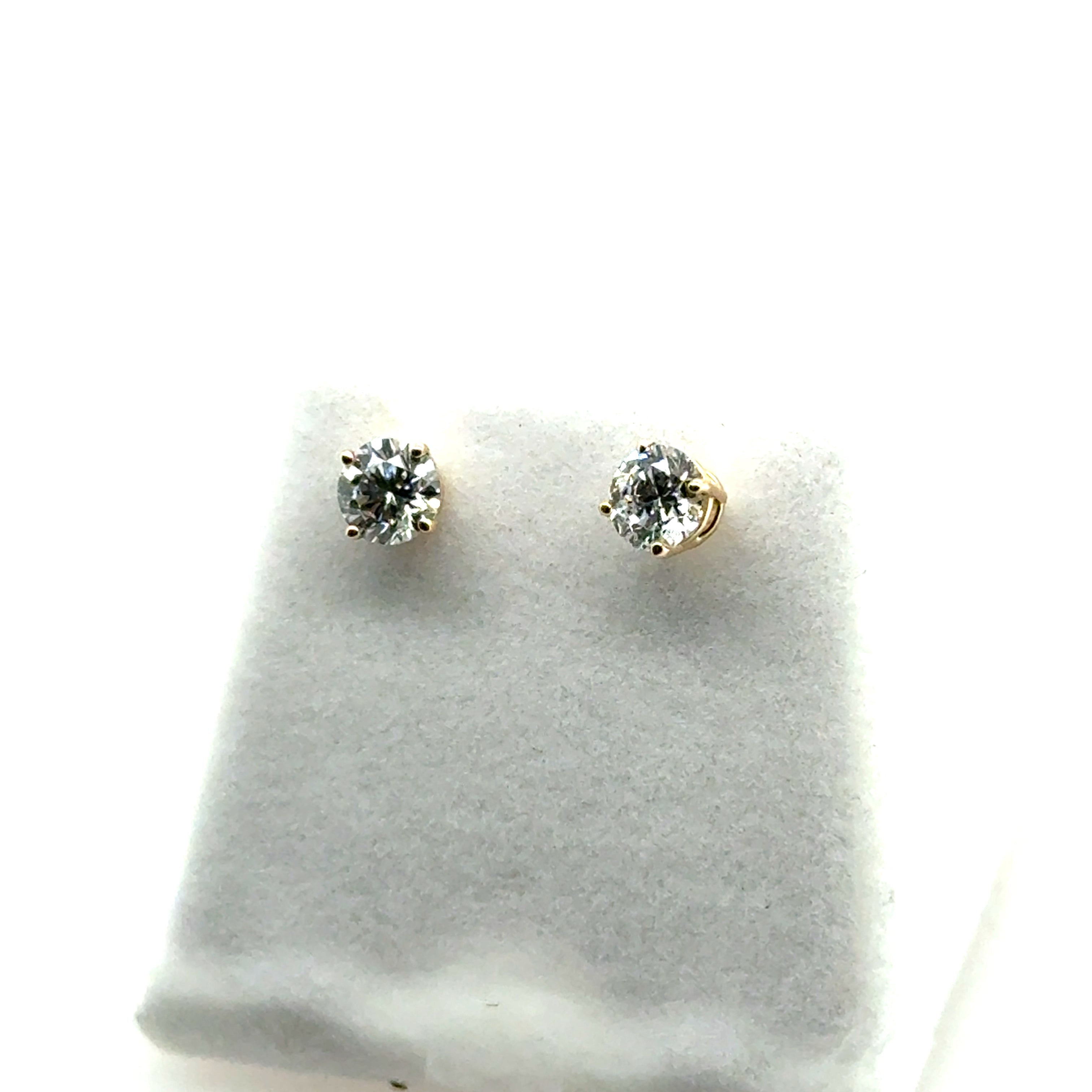 14K White Gold Lab-Grown Diamond Earrings – 1.00ct TW, Round E/F VS1