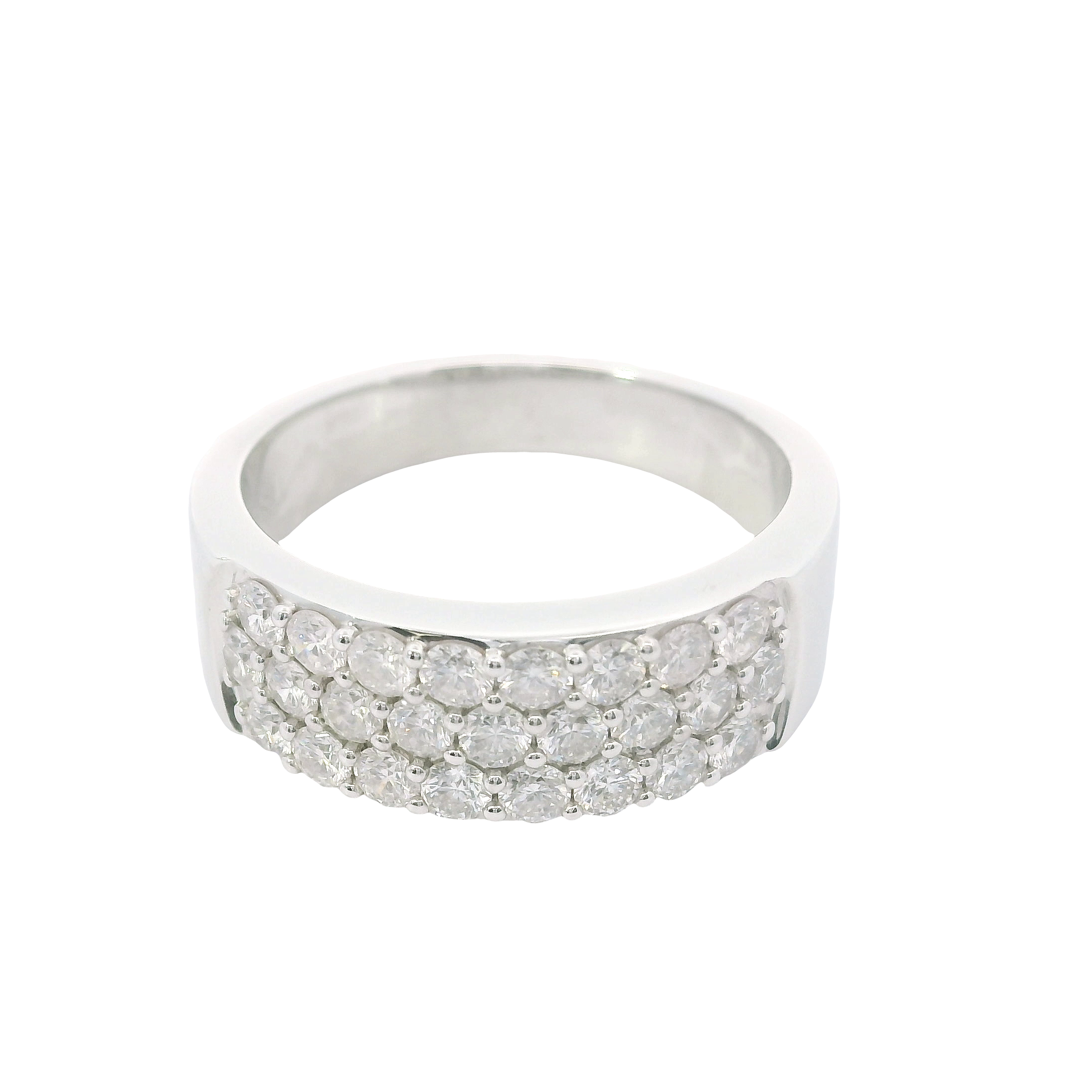 14K White Gold Diamond Fashion Ring – 1.00 Total Carat Weight, H/I Color, I1 Clarity