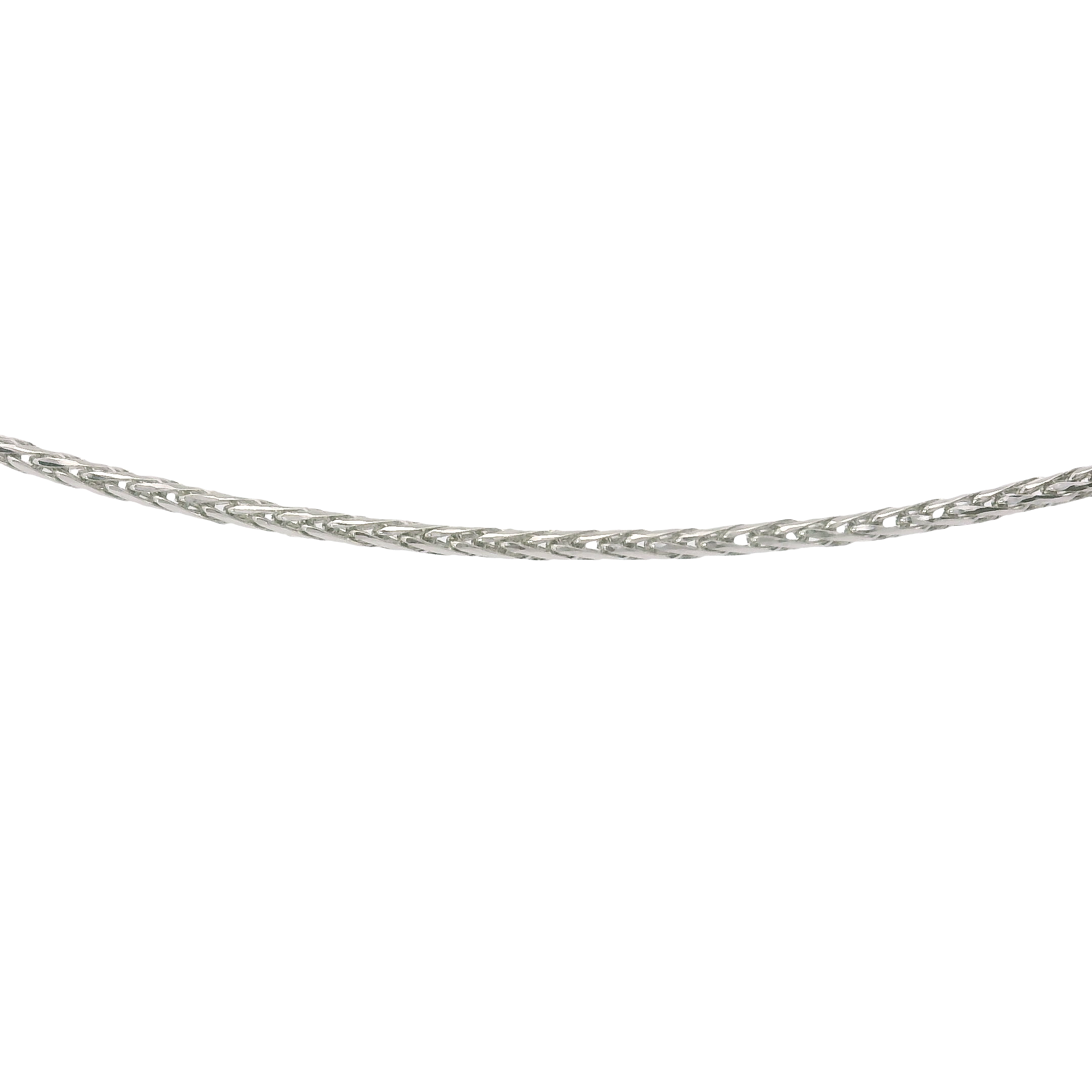10kt White Gold 18" Diamond-Cut Wheat Chain