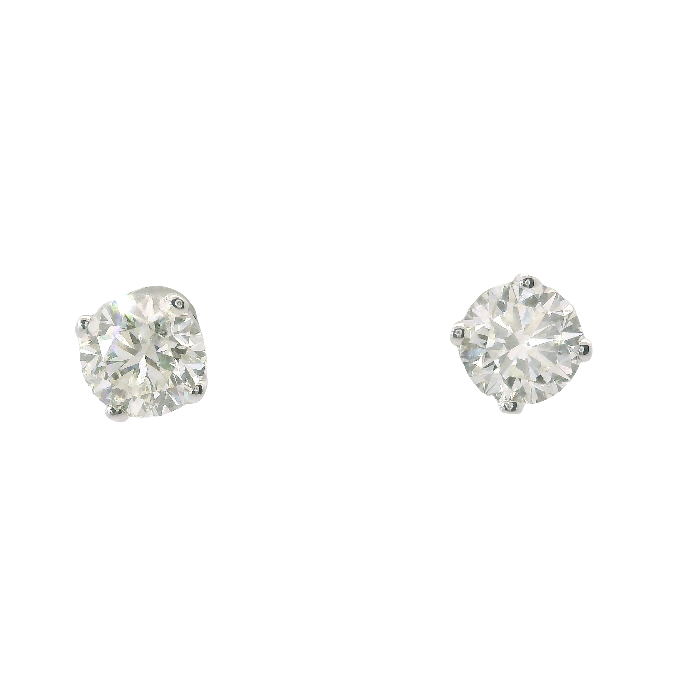 Eternal Brilliance: 1.50ct Round Diamond Stud Earrings in 14K White Gold