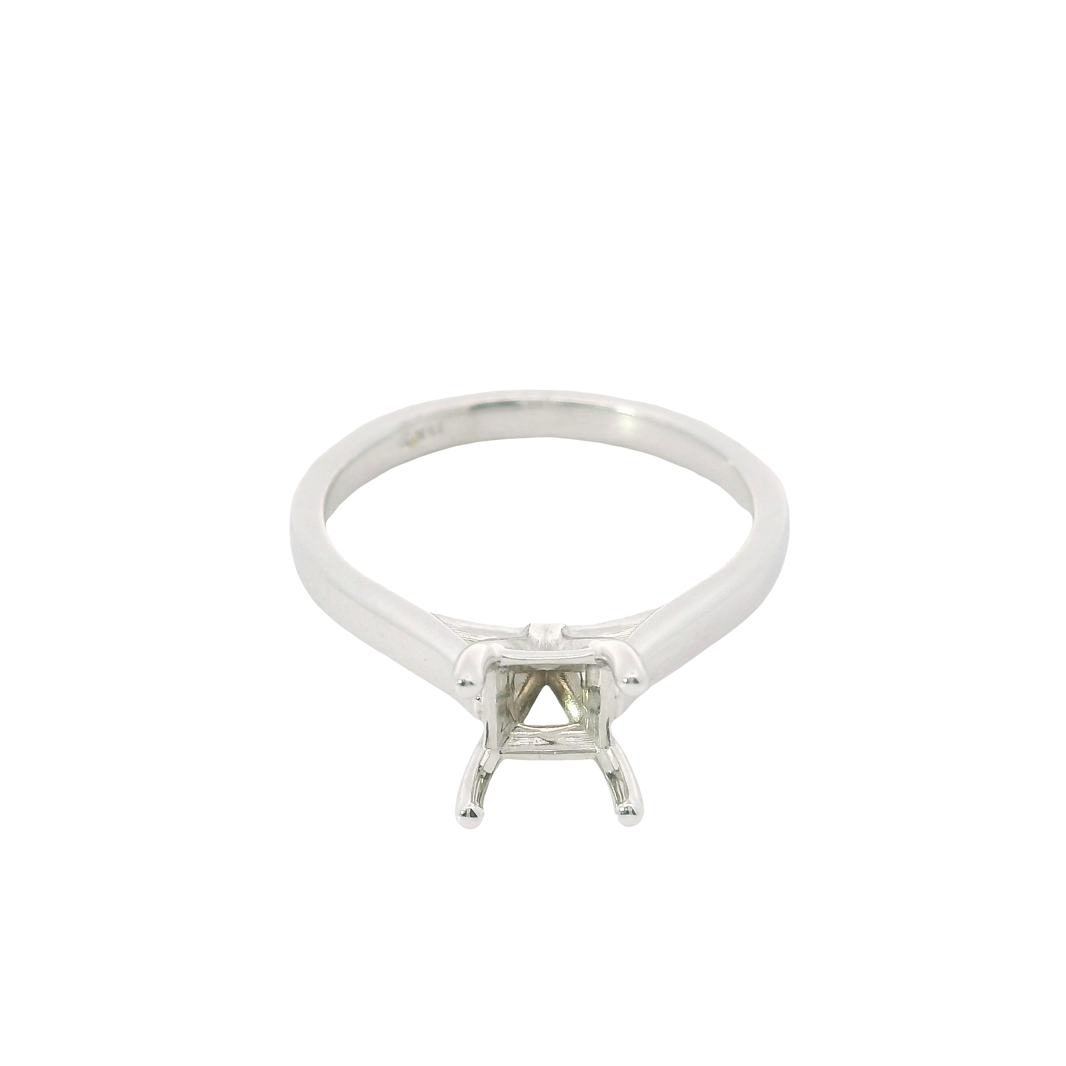 Classic Elegance: 14K White Gold Solitaire Semi-Mount Ring