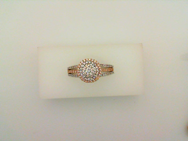 Lady's White/Rose 10 Karat Clu