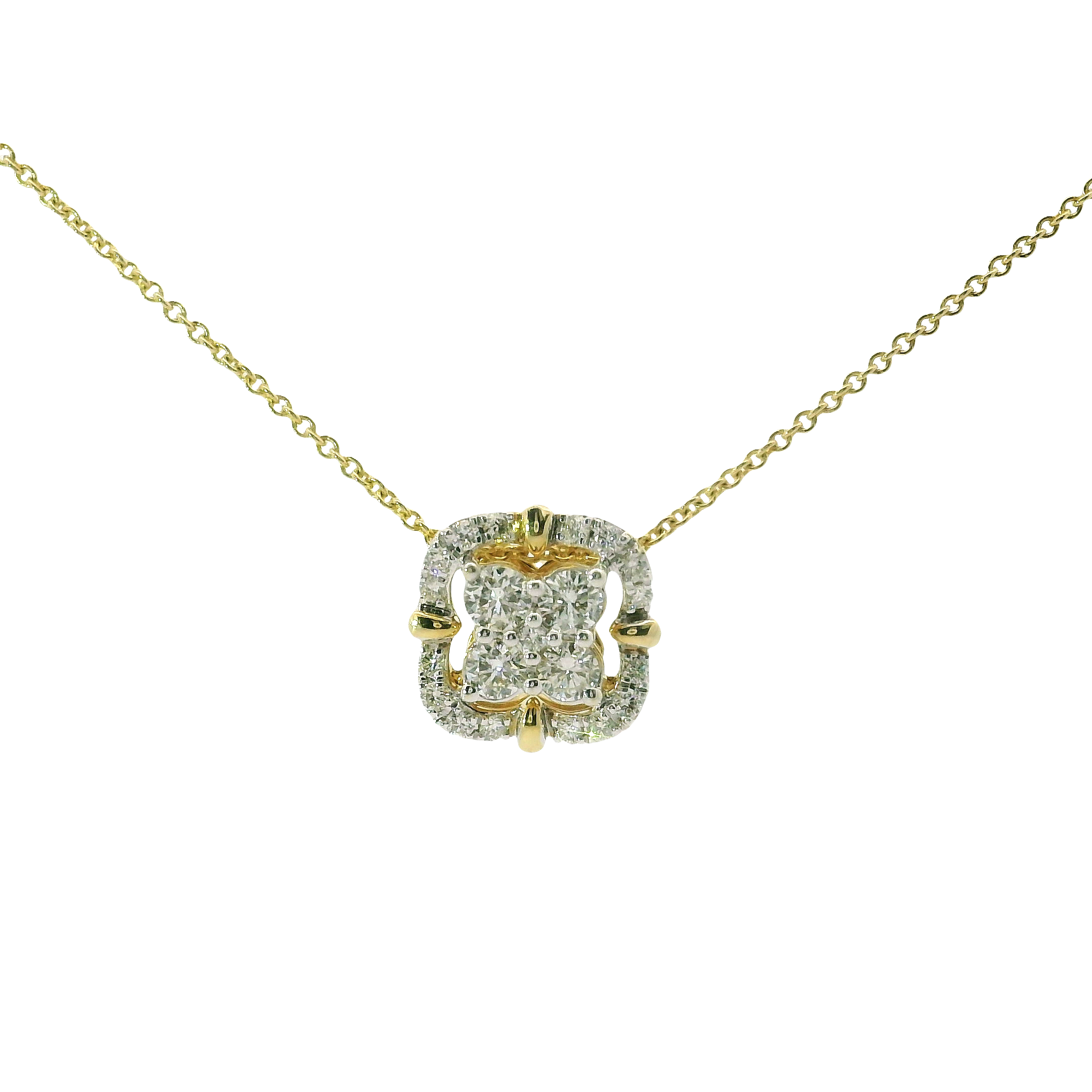 18" 14K Yellow Gold Diamond Necklace – 0.33ctw