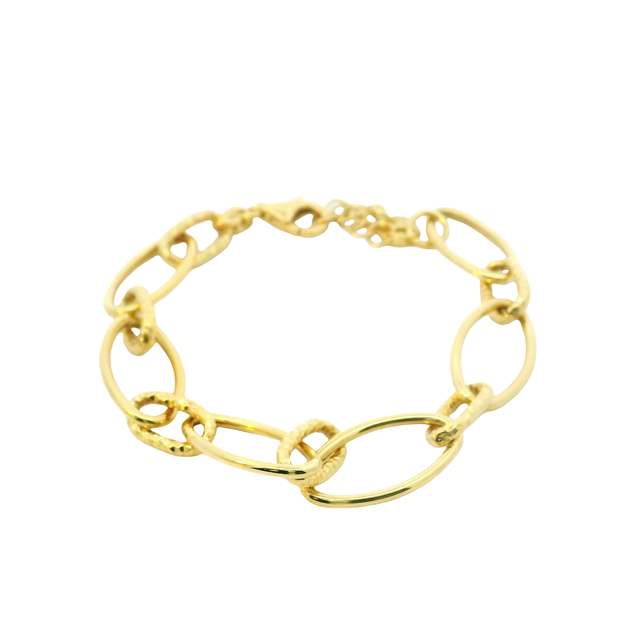 Elegant Harmony: Italian Fancy Link Bracelet with Gold Plating