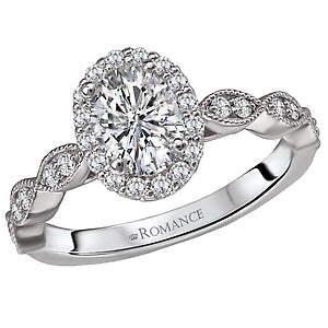 White 14 Karat Ring With Oval