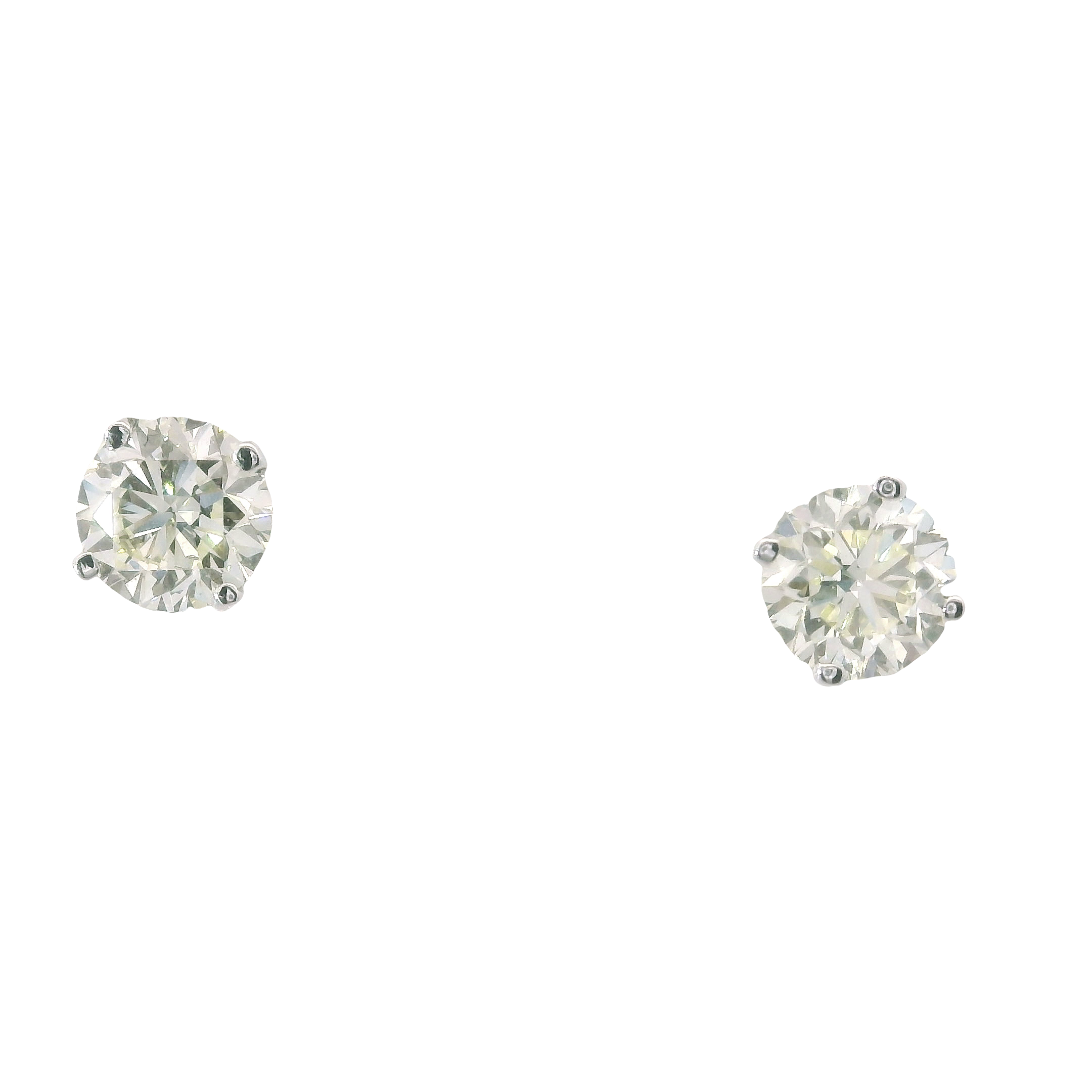 Signature Sparkle: 1.03ct Round Diamond Stud Earrings in 14K White Gold