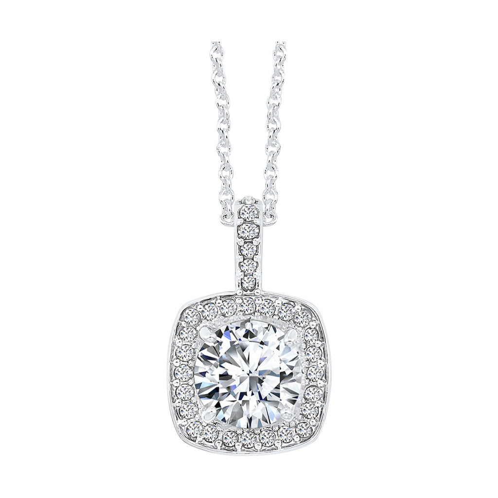Sterling Sterling Silver Pendants With = Round Cubic Zirconiums
