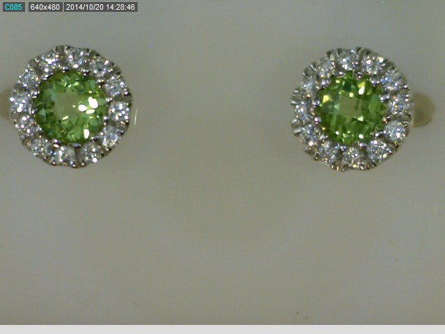 STERLING SILVER PERIDOT 24CZ E