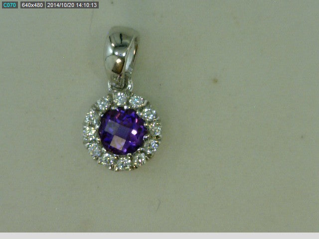 STERLING SILVER AMYTHEST 12CZ