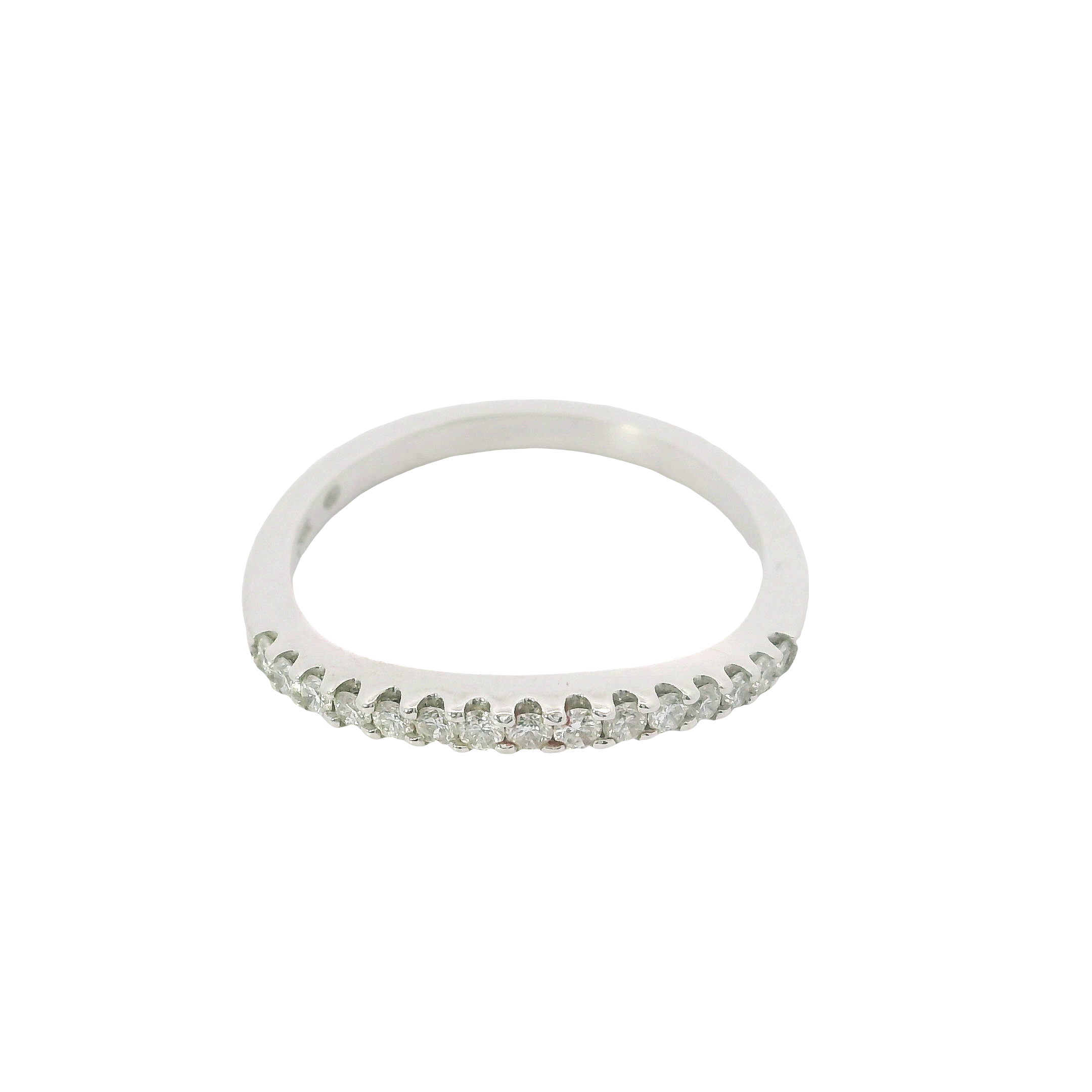 Elegant Flow: 0.22ctw Diamond Contour Engagement Ring in 14K White Gold