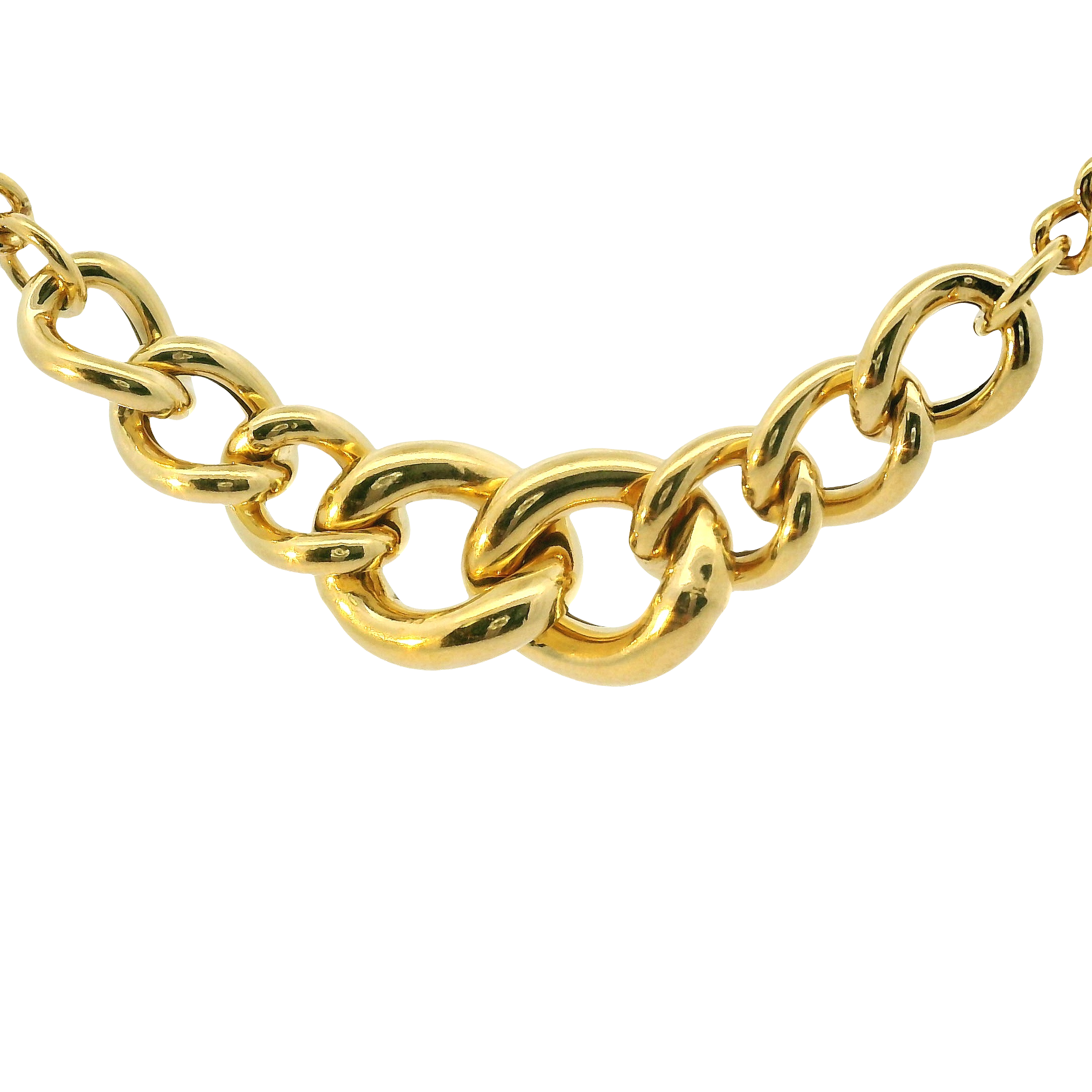Timeless Luxury: Italian Graduated Curb Chain Necklace with Gold Plating