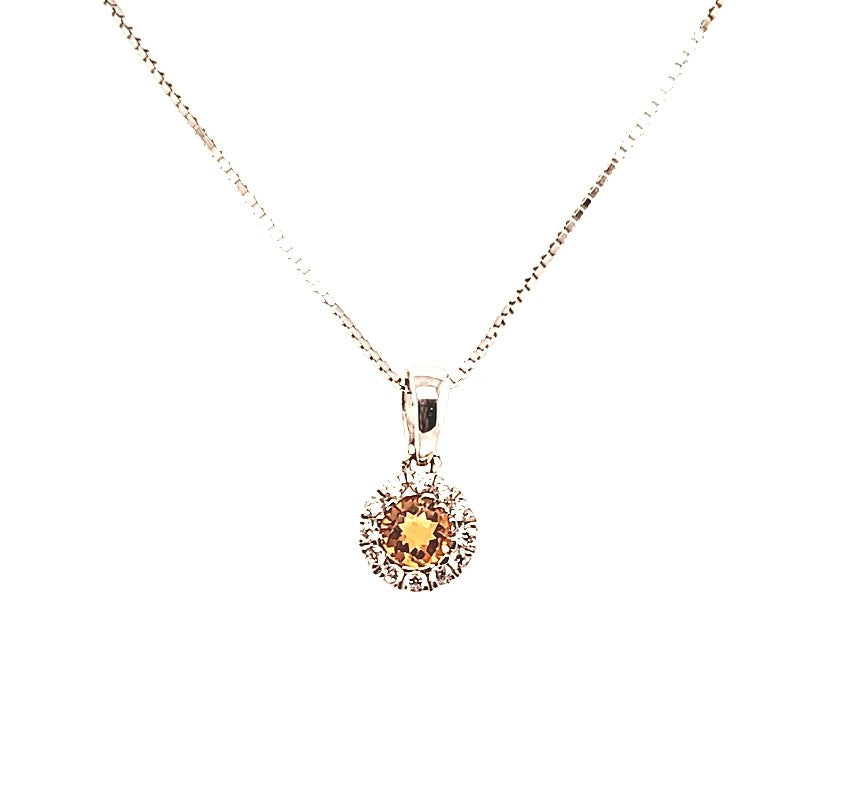 STERLING SILVER CITRINE 12CZ P
