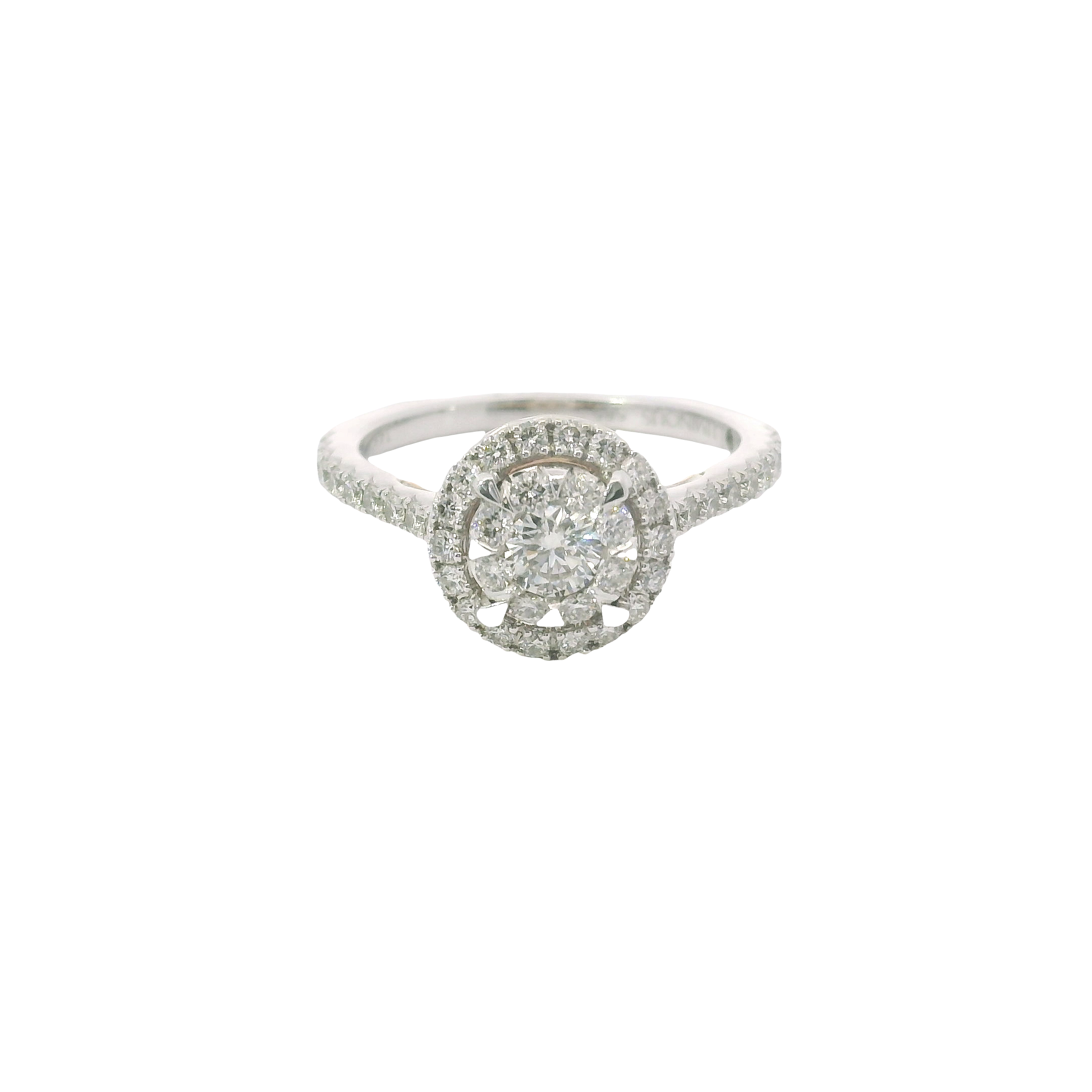 Two-Tone Brilliance: 0.82ct Diamond Engagement Ring in 14K White & Rose Gold – Size 6