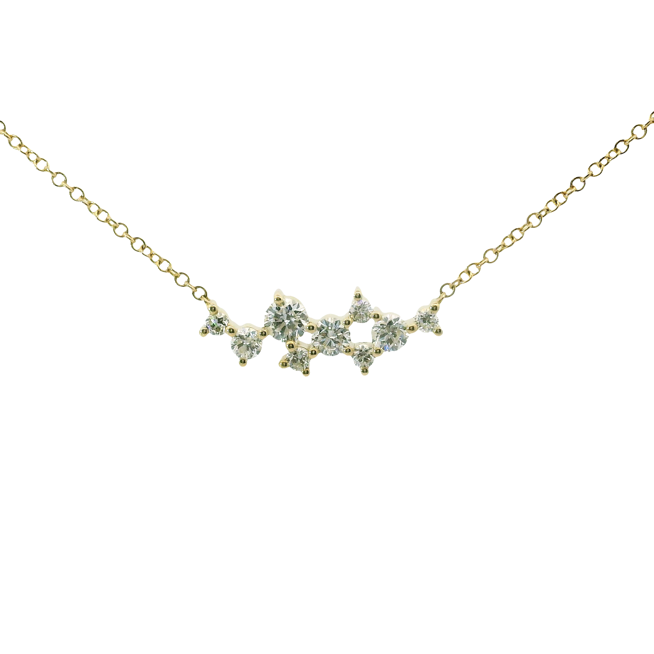 Golden Glow: 0.50ct Diamond Station Necklace in 14K Yellow Gold (18")