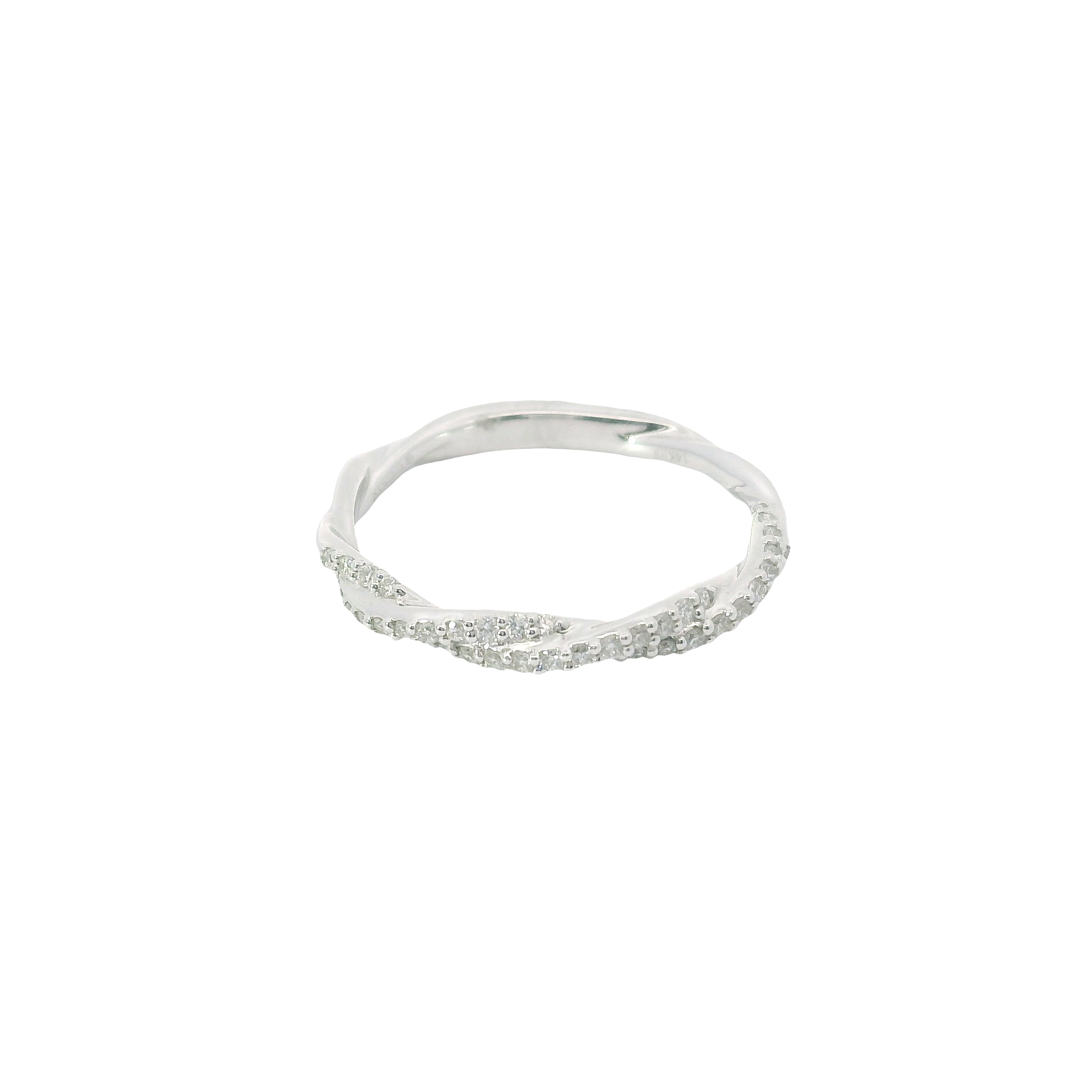 Whisper of Light: 0.18ct Diamond Wedding Band in 14K White Gold – Size 6