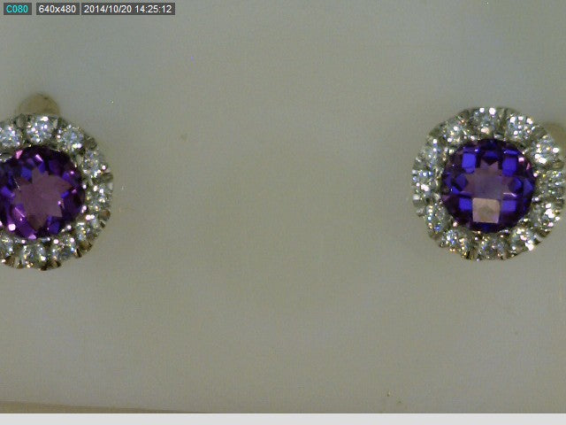 STERLING SILVER AMETHYST 24CZ