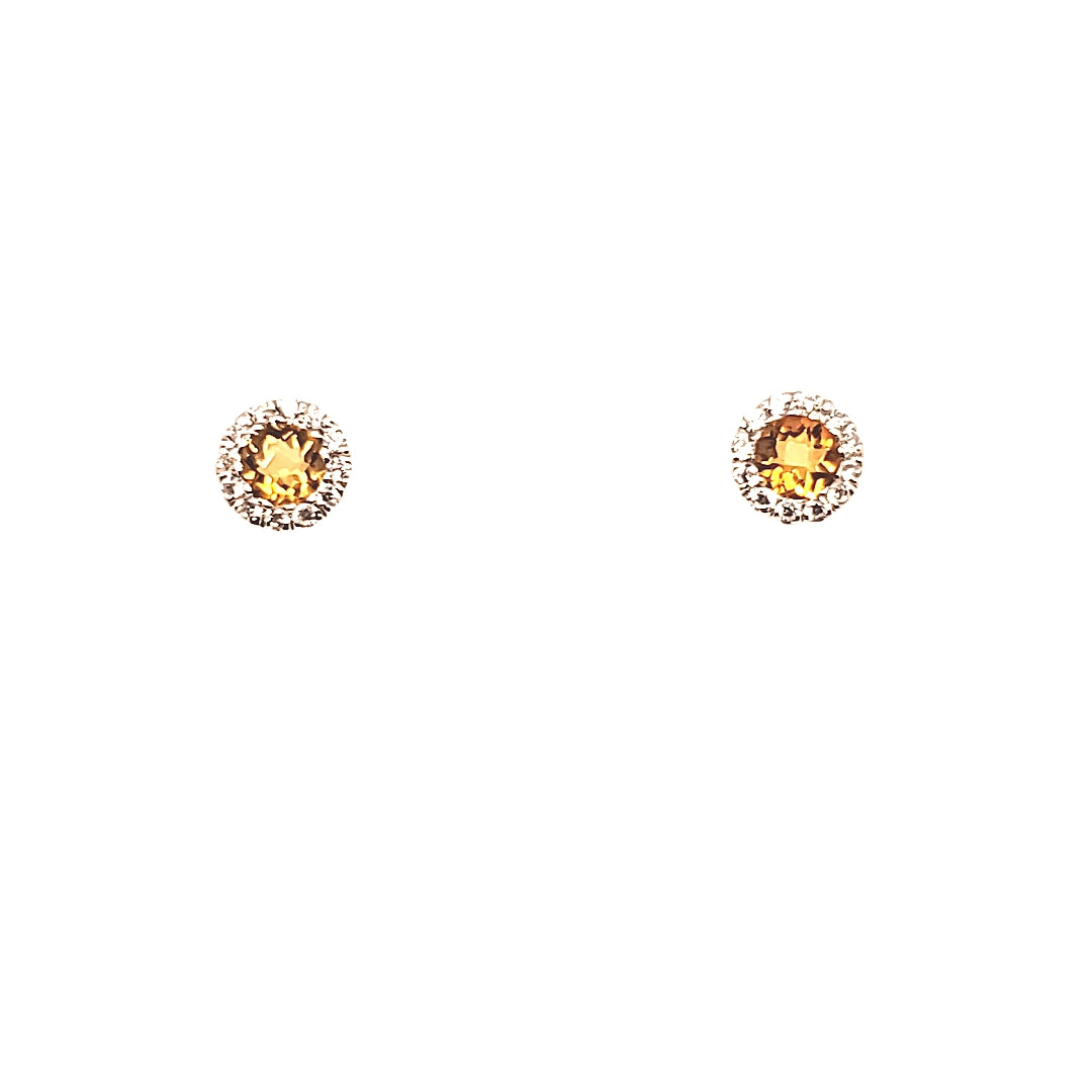 STERLING SILVER CITRINE 24CZ E