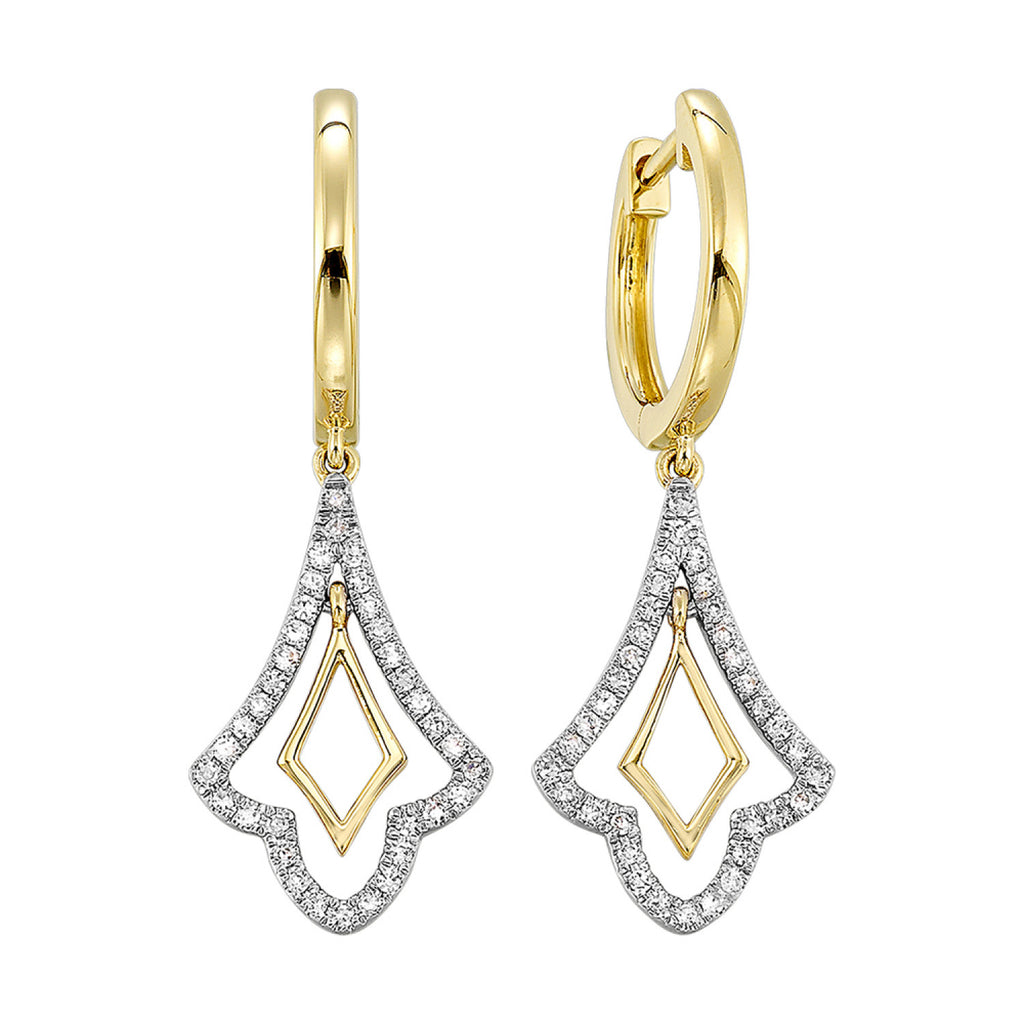 Lady's Yellow 14 Karat Earrings With 70 = 0.17Tw Round H/I I1 Diamonds